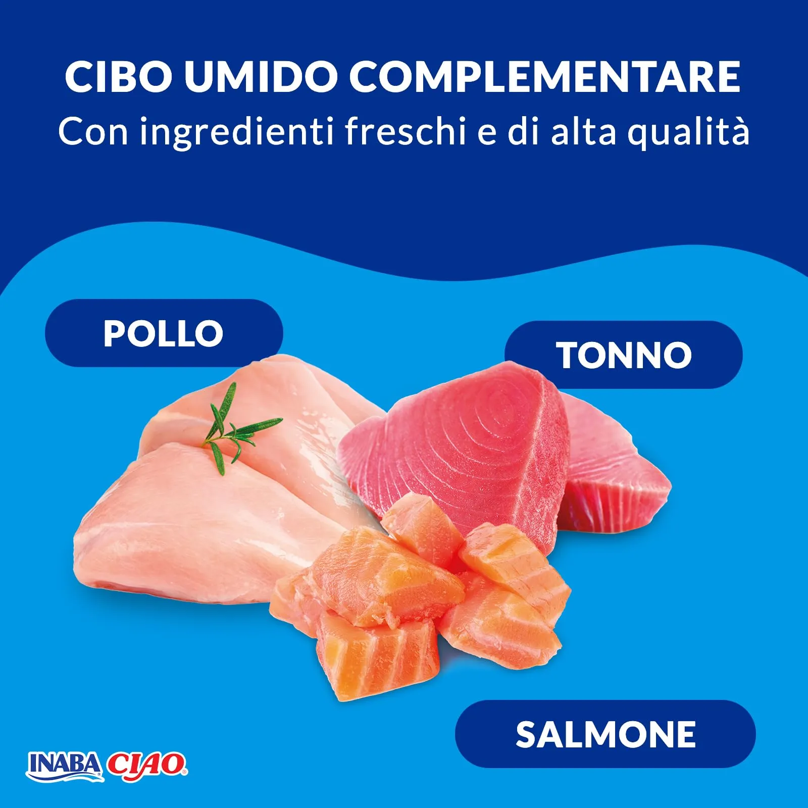 Inaba Ciao Broth Cibo Umido Multipack Pollo, Salmone e Tonno, 960g - immagine 4