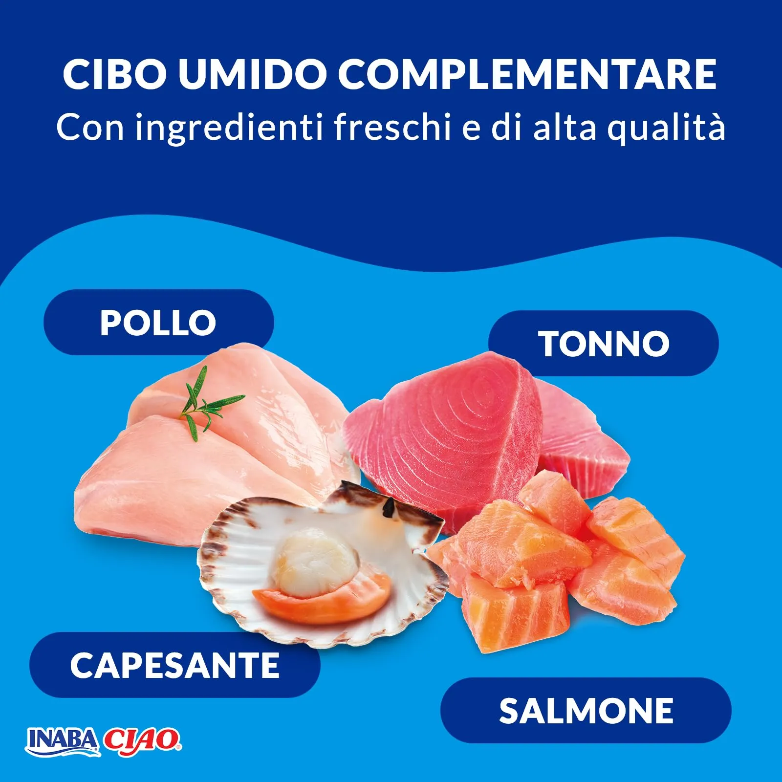 Inaba Ciao Broth Multipack Pollo, Salmone, Tonno e Capesante, 960g - immagine 4