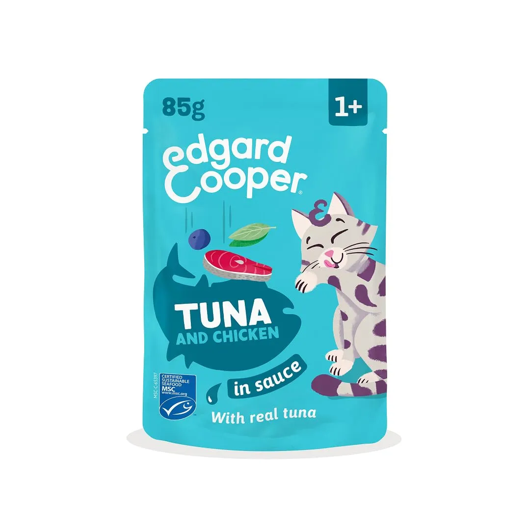 Edgard & Cooper Cibo Umido per Gatti, Tonno e Pollo in salsa, Senza Cereali, per Gatti Sterilizzati (12 x 85g) - immagine 2