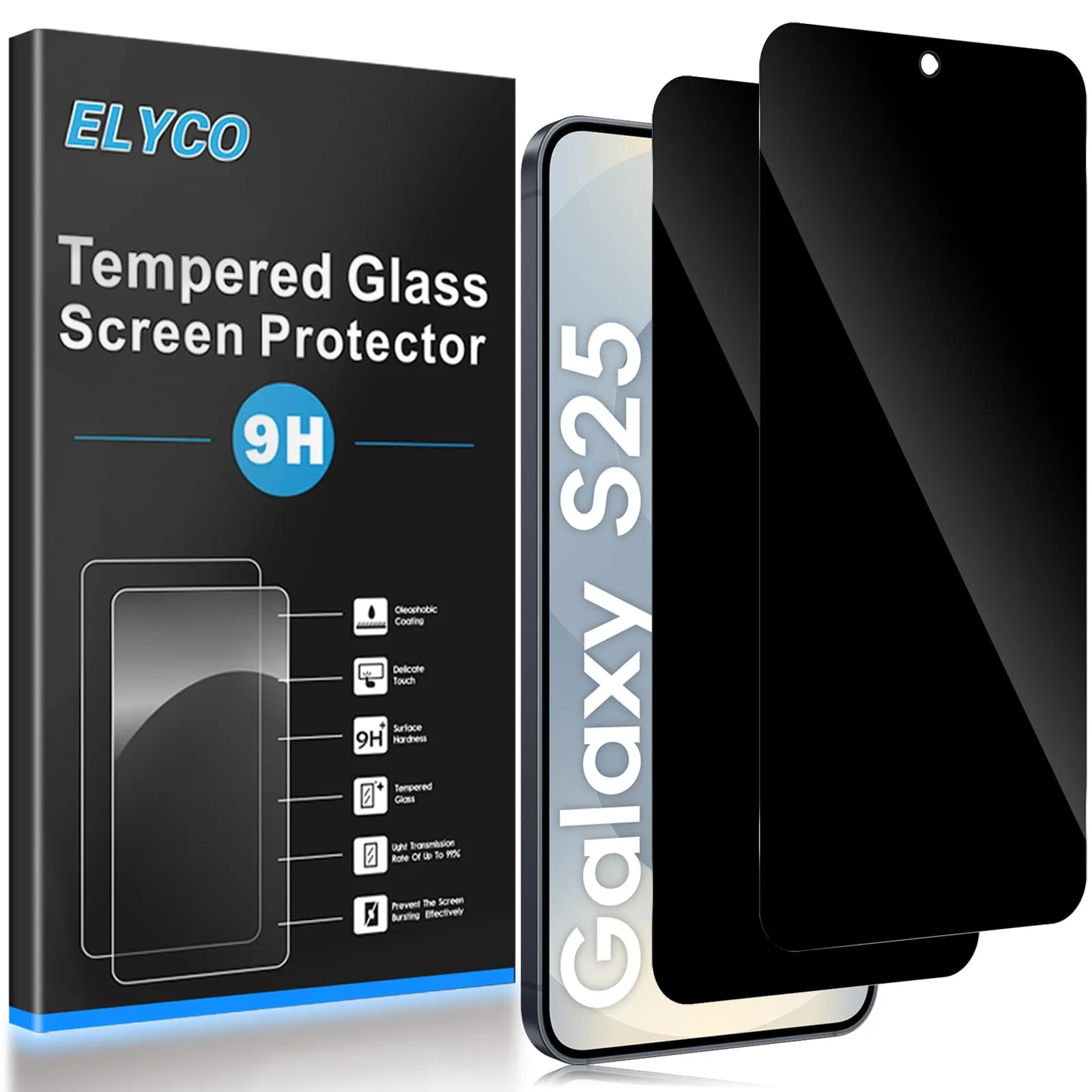 ELYCO Vetro Temperato Privacy per Samsung Galaxy S25 5G, 2 Pezzi - immagine 1