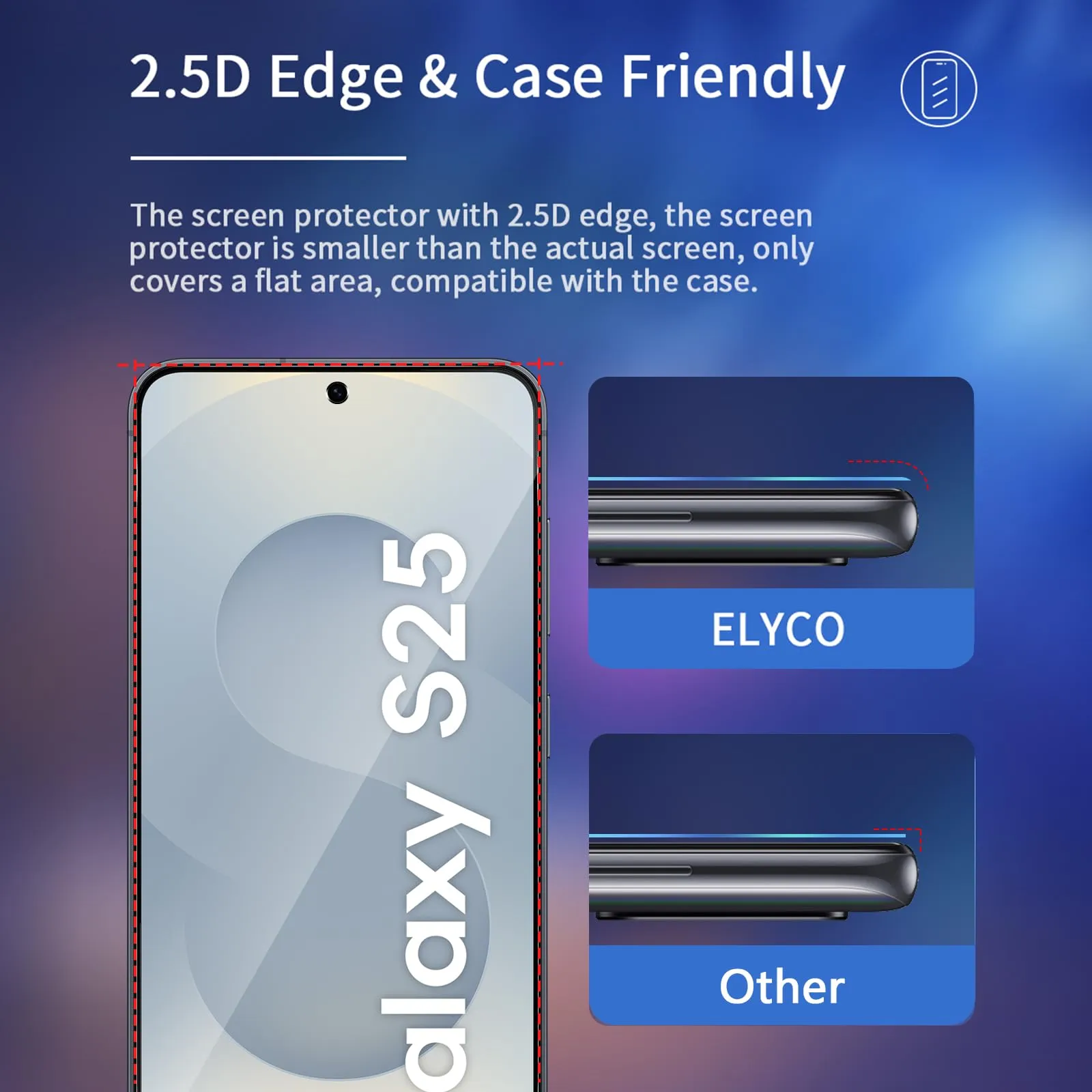 ELYCO Vetro Temperato Privacy per Samsung Galaxy S25 5G, 2 Pezzi - immagine 7