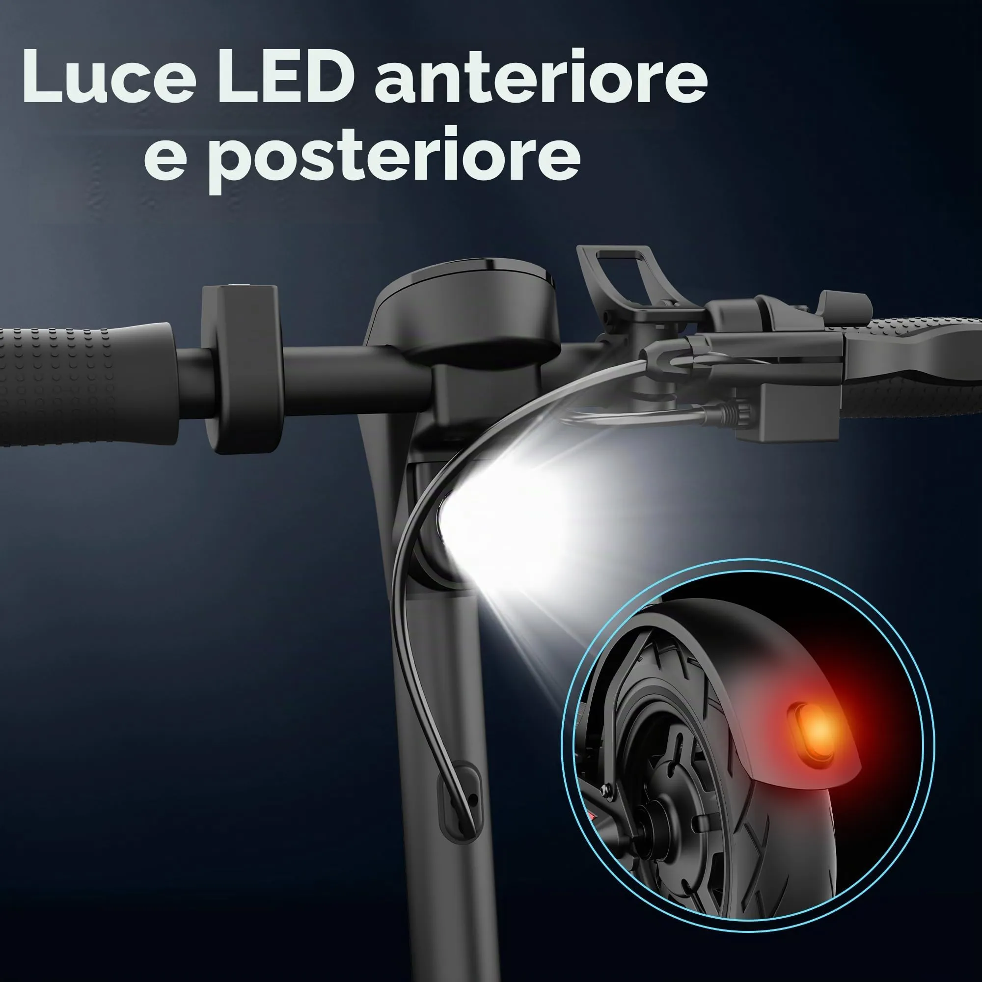 Zephyride D9 Monopattino Elettrico Adulto, Motore 350W, Velocità 25km/h, Autonomia 35-45km, Pneumatici 10", Pieghevole, Carico Max 120kg - immagine 4