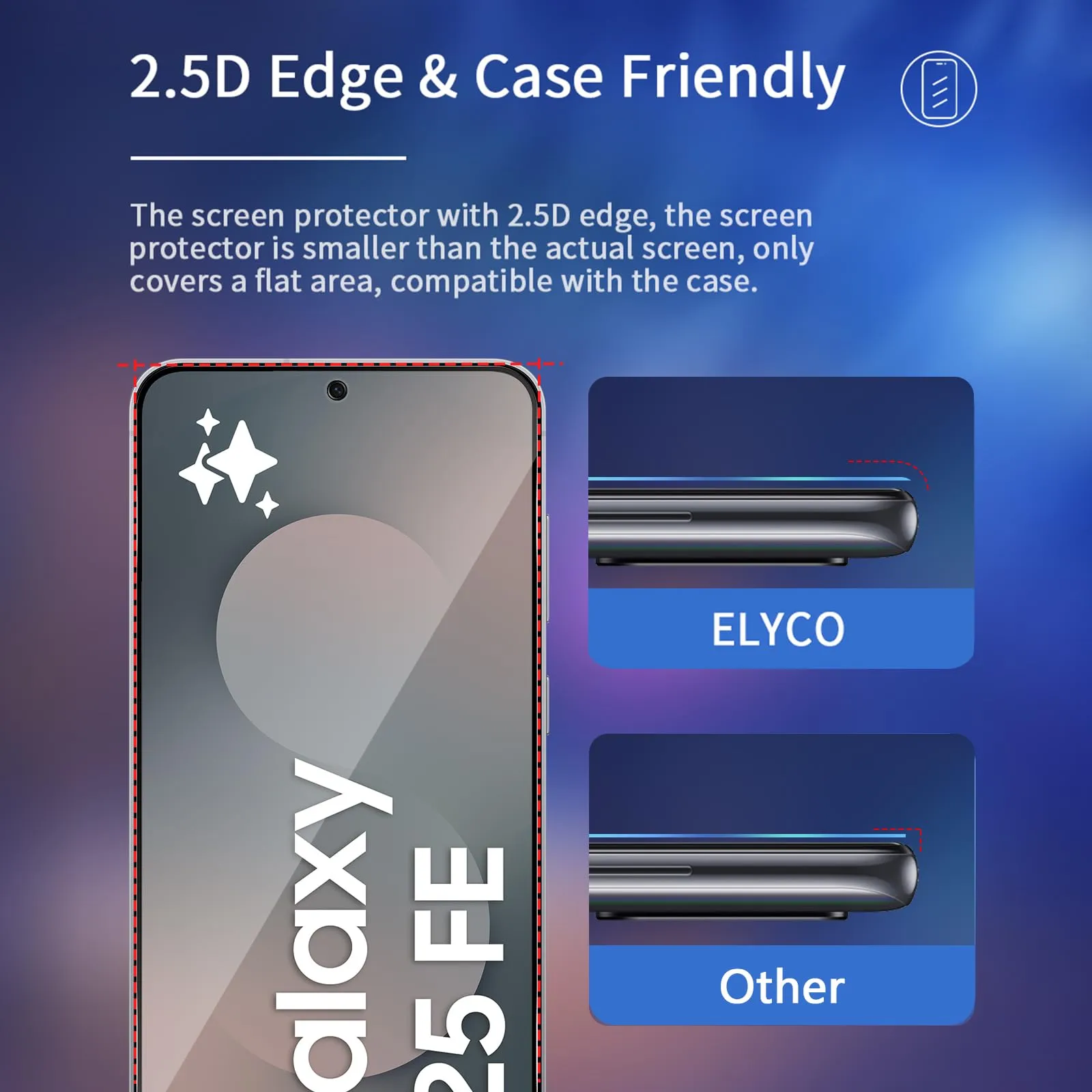 ELYCO Vetro Temperato Privacy per Samsung Galaxy A57 5G/S25 FE, 2 Pezzi - immagine 7