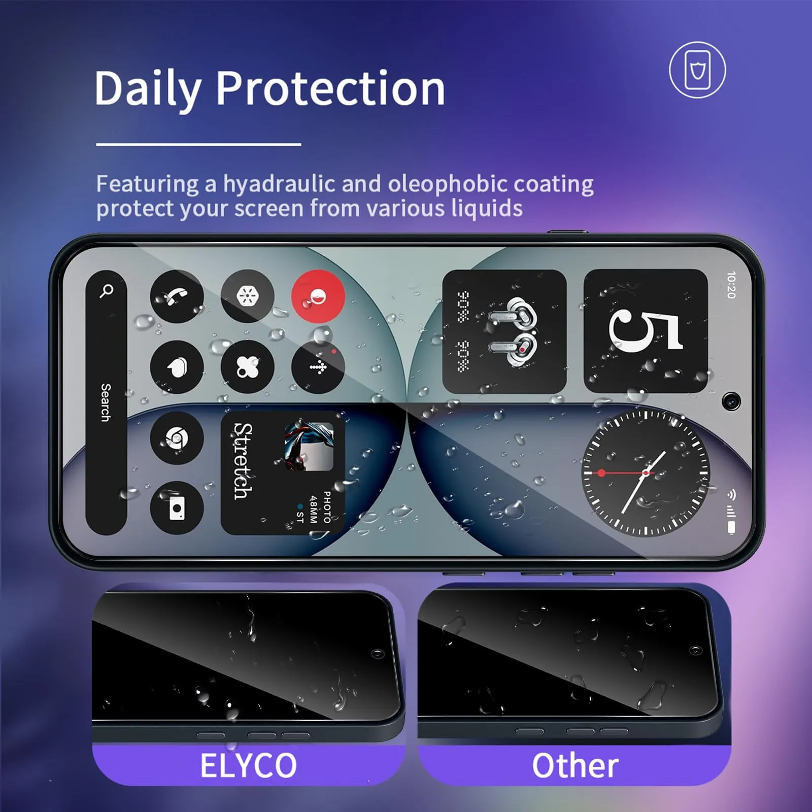 ELYCO Vetro Temperato Privacy per Nothing Phone 4A, 2 Pezzi - immagine 4