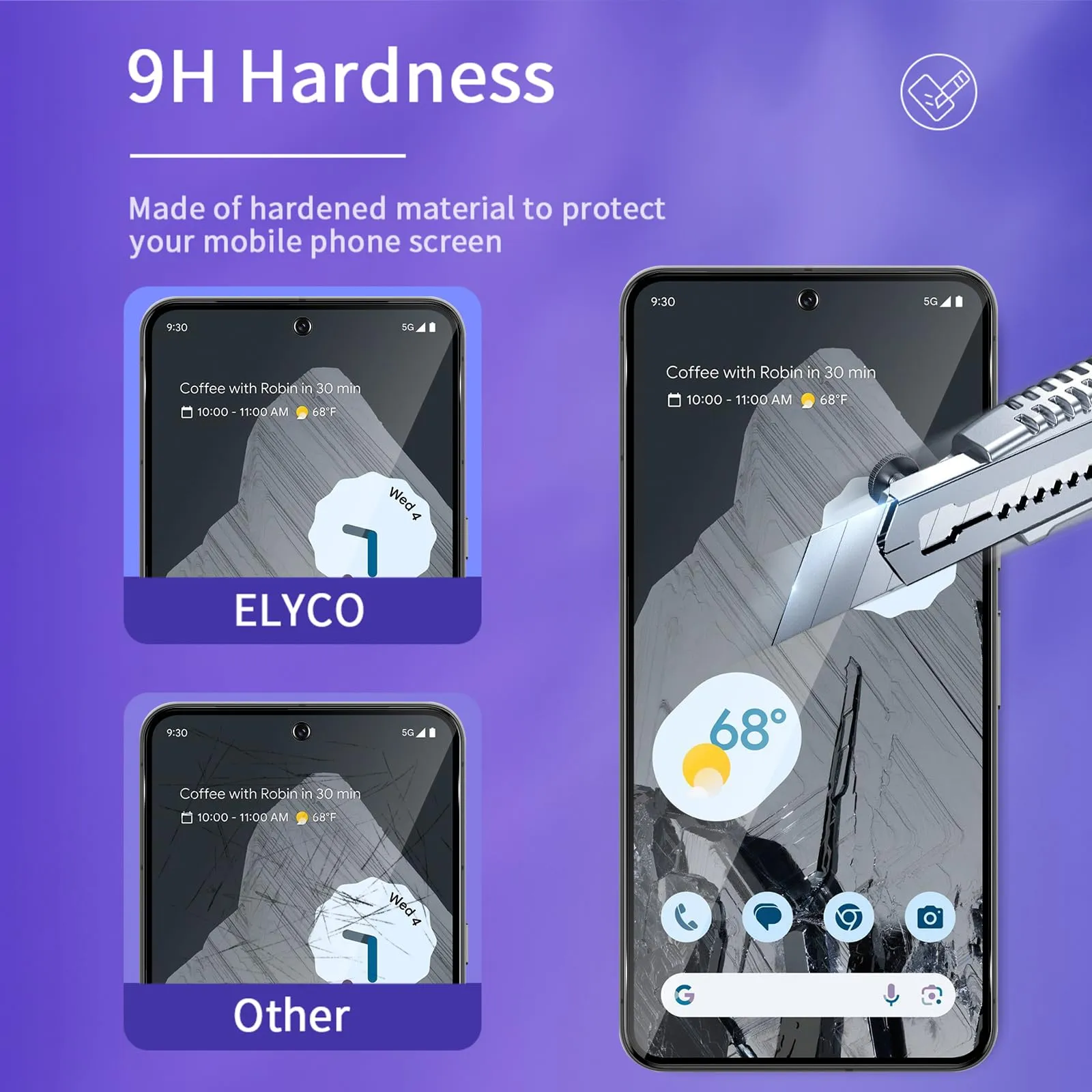 ELYCO Vetro Temperato Privacy per Google Pixel 8 Pro, 2+2 Pezzi - immagine 5
