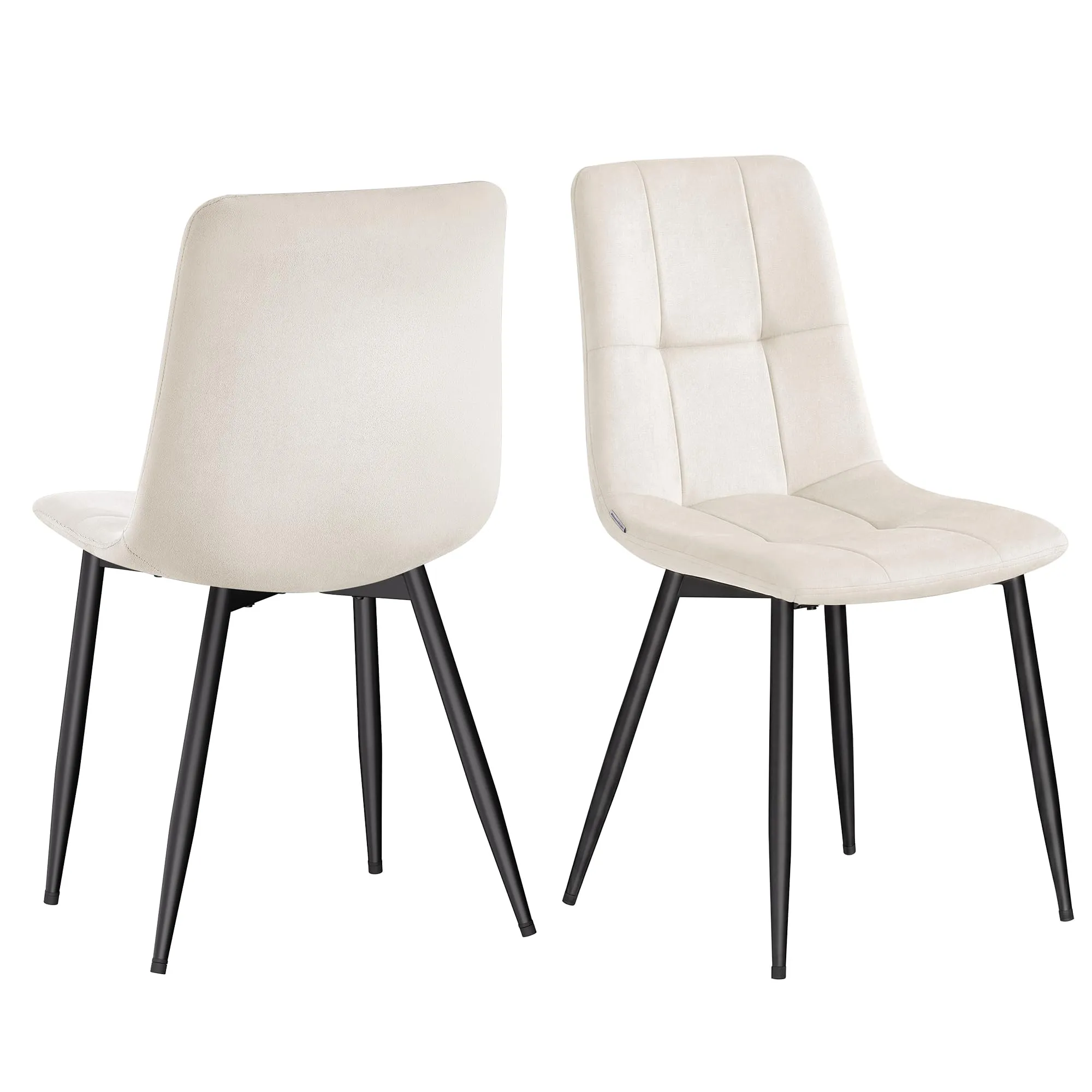 VASAGLE Sedie da Pranzo in Velluto, Set di 2, Beige - immagine 1