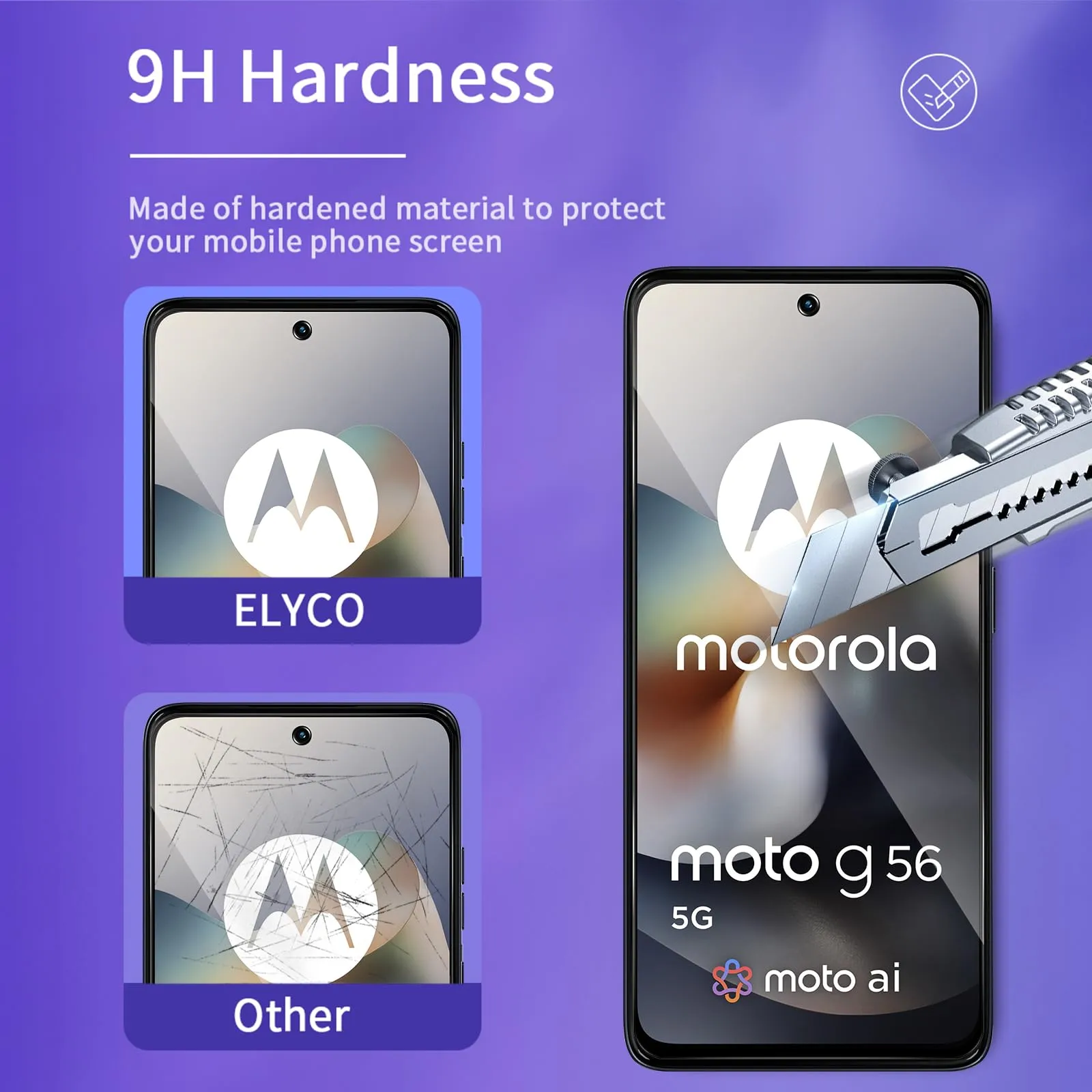 ELYCO Vetro Temperato Privacy per Motorola Moto G56, 2 Pezzi - immagine 5