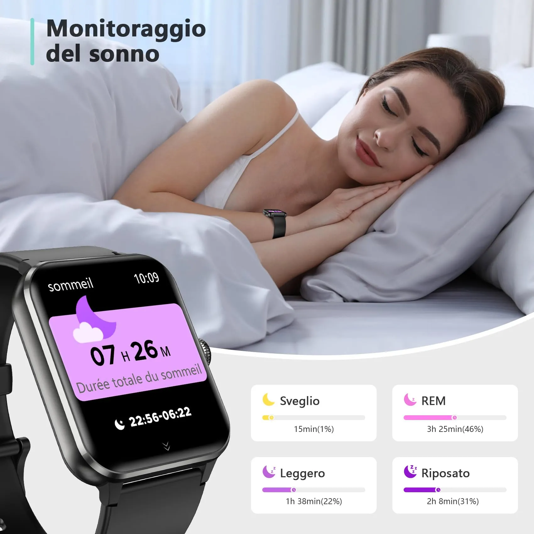 Blackview Smartwatch 1,85'' Bluetooth Calling, Fitness Tracker, Heart Rate and Sleep Monitor for Android and iOS - immagine 4