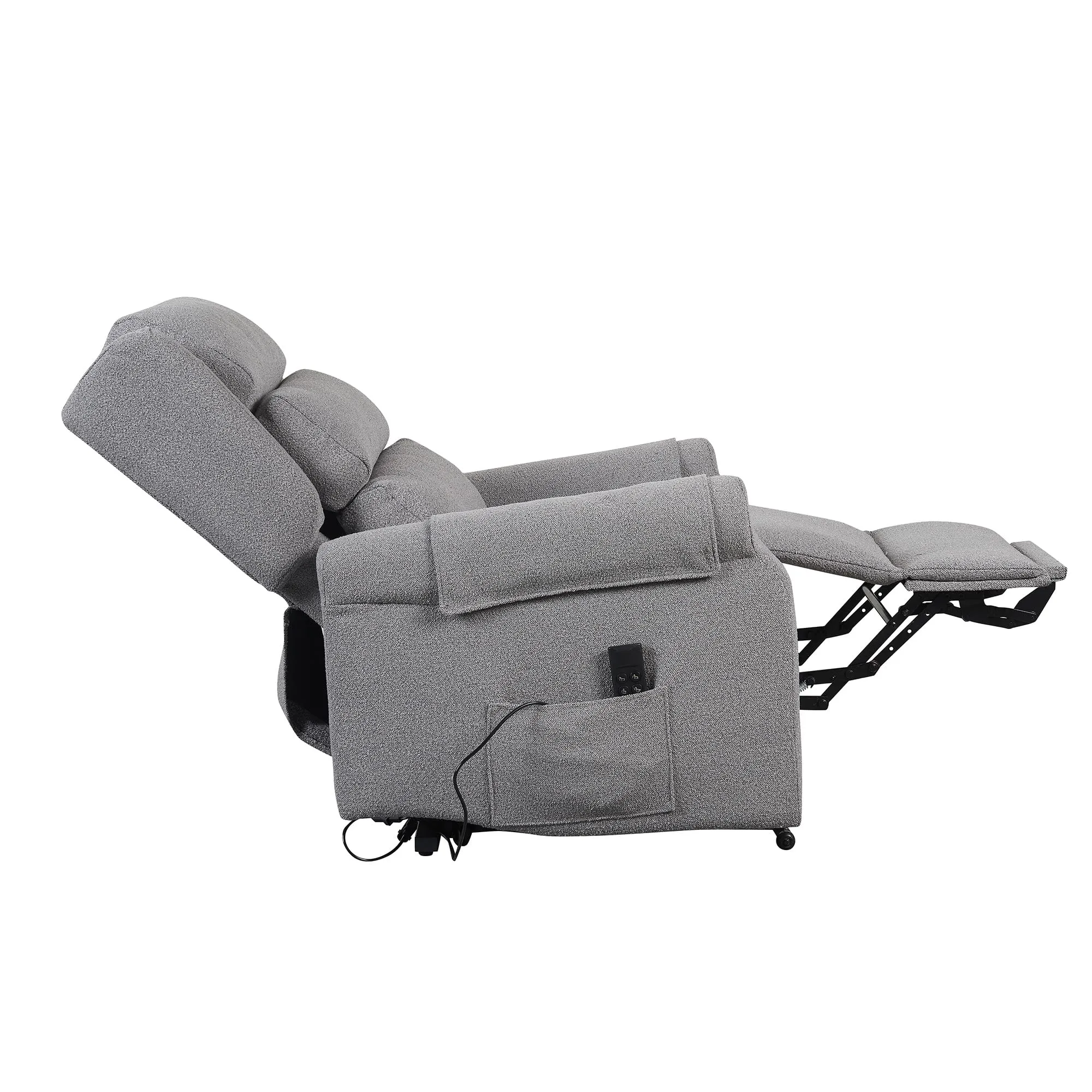 Poltrone Italia Poltrona Relax Elettrica Zero Gravity 2 Motori Alzapersona con Roller System, Grigio - immagine 7