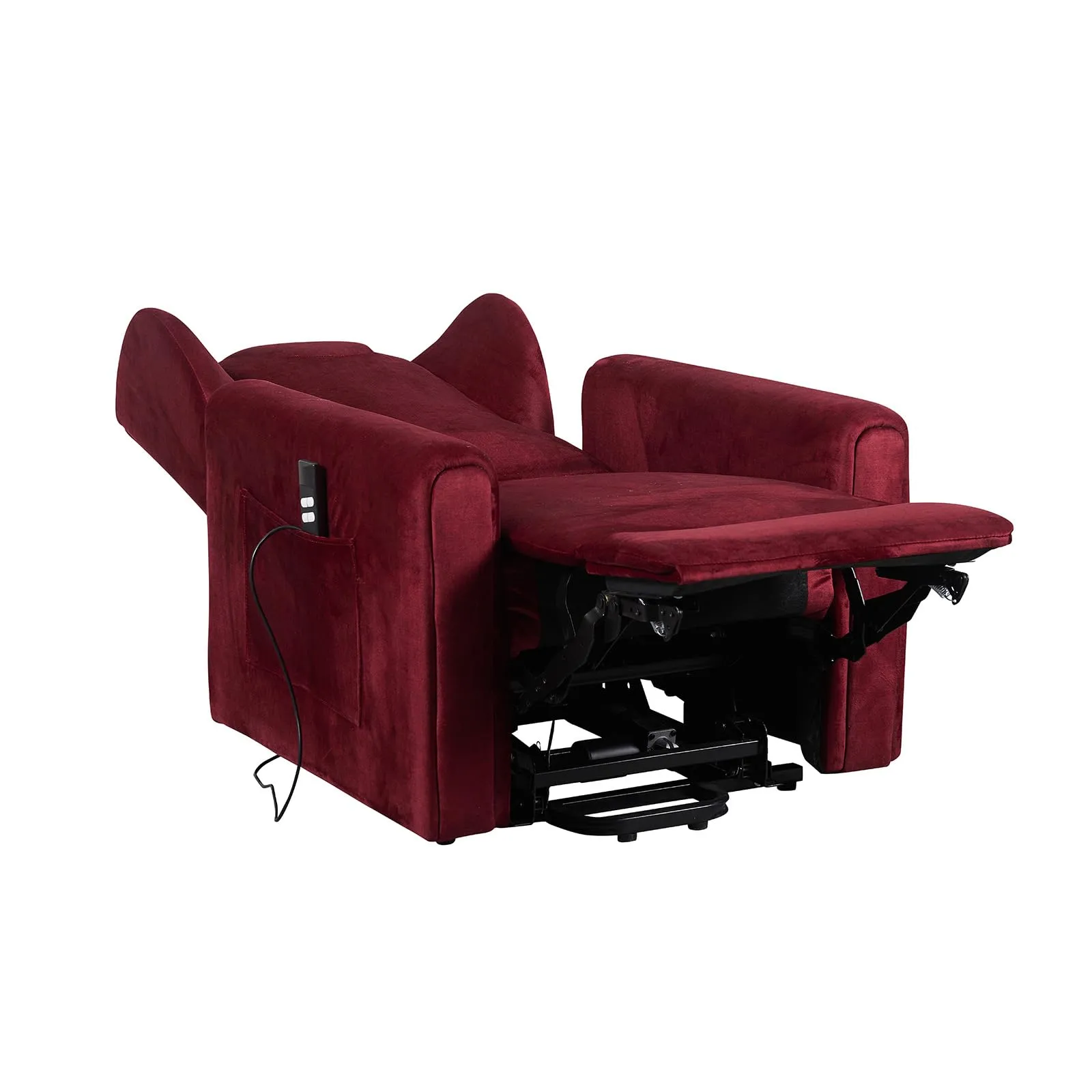 Poltrone Italia Poltrona Large Relax Elettrica Rinforzata, 2 Motori, Reclinazione Indipendente Schiena e Piedi, Letto 180°, Max 160 Kg, Rosso - immagine 4