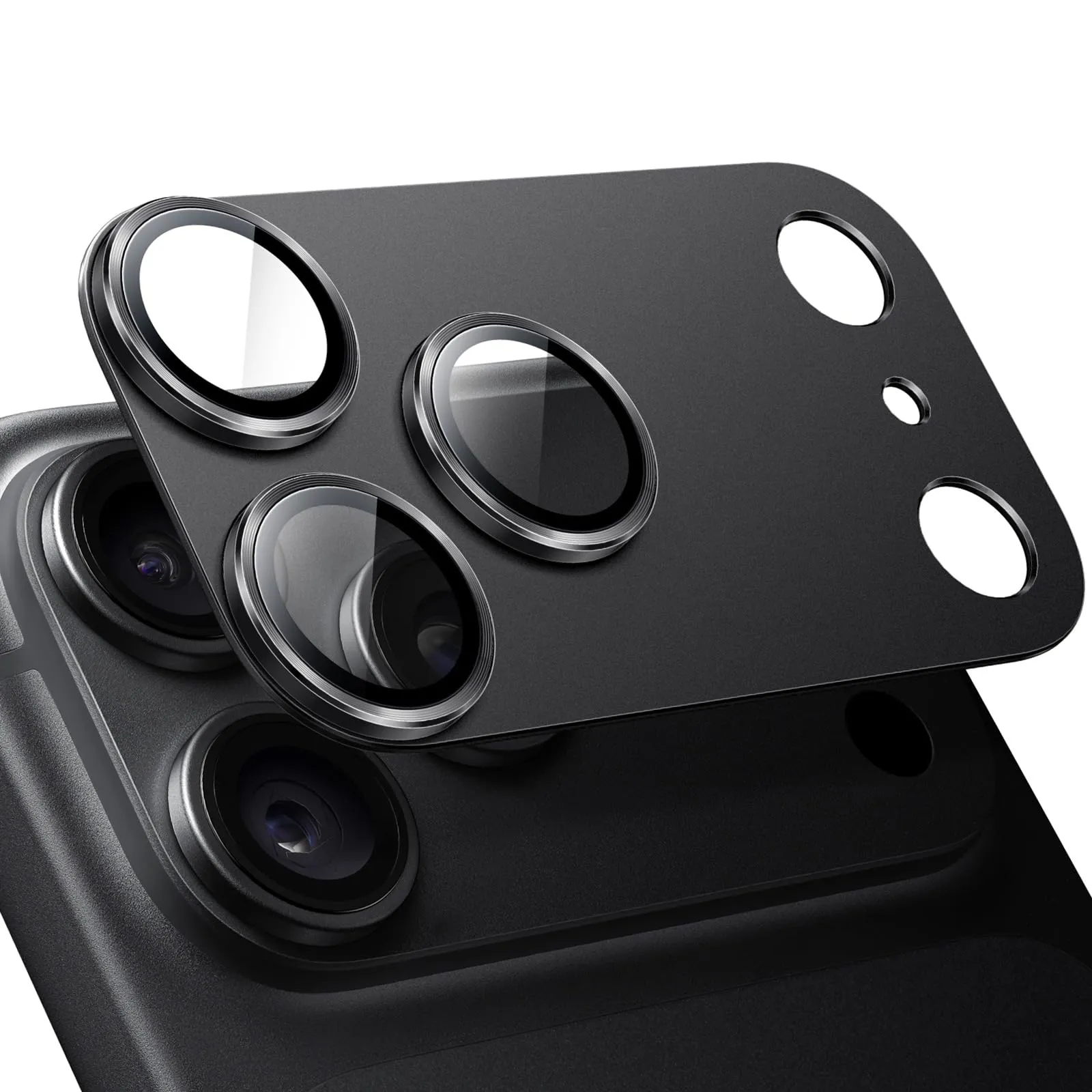 JETech Pellicola Protettiva Fotocamera per iPhone 18 Pro Max, Nero - immagine 1
