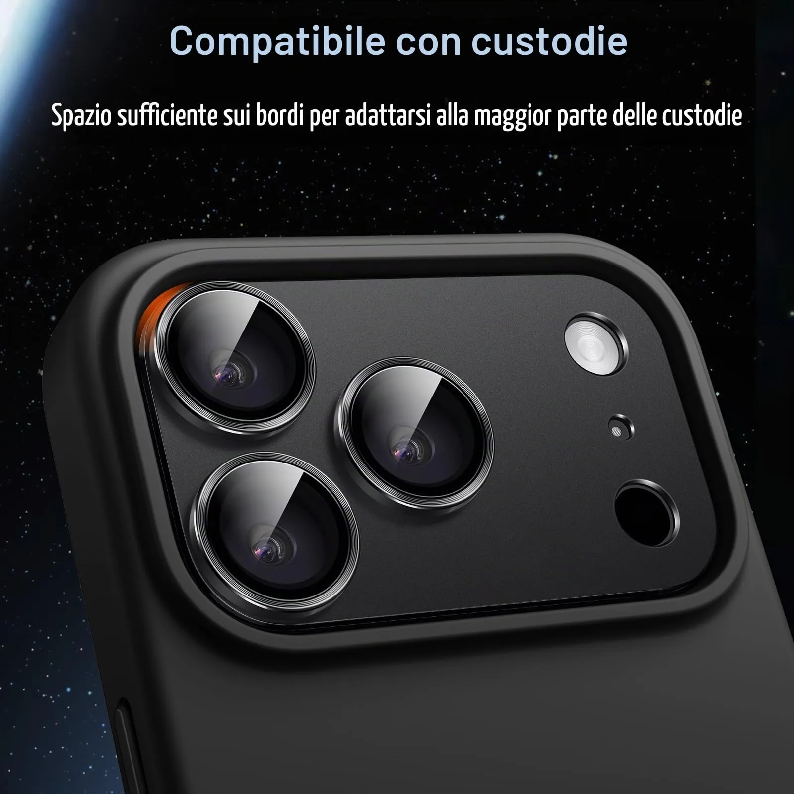 JETech Pellicola Protettiva Fotocamera per iPhone 18 Pro Max, Nero - immagine 7