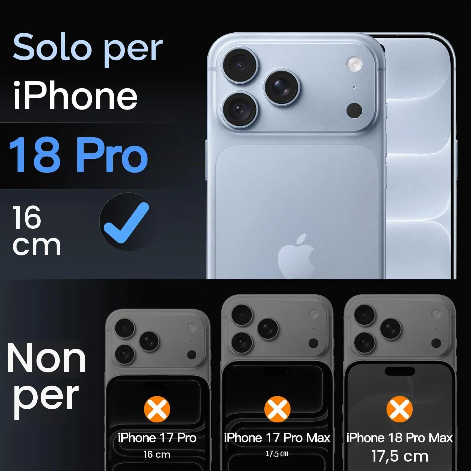 JETech Pellicola Protettiva Fotocamera per iPhone 18 Pro, Ghiacciaio - immagine 2