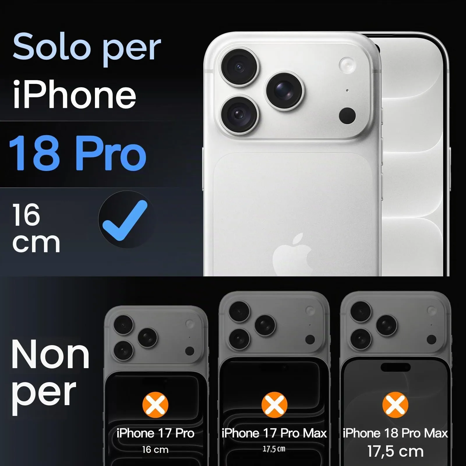 JETech Pellicola Protettiva Fotocamera per iPhone 18 Pro, Argento - immagine 2