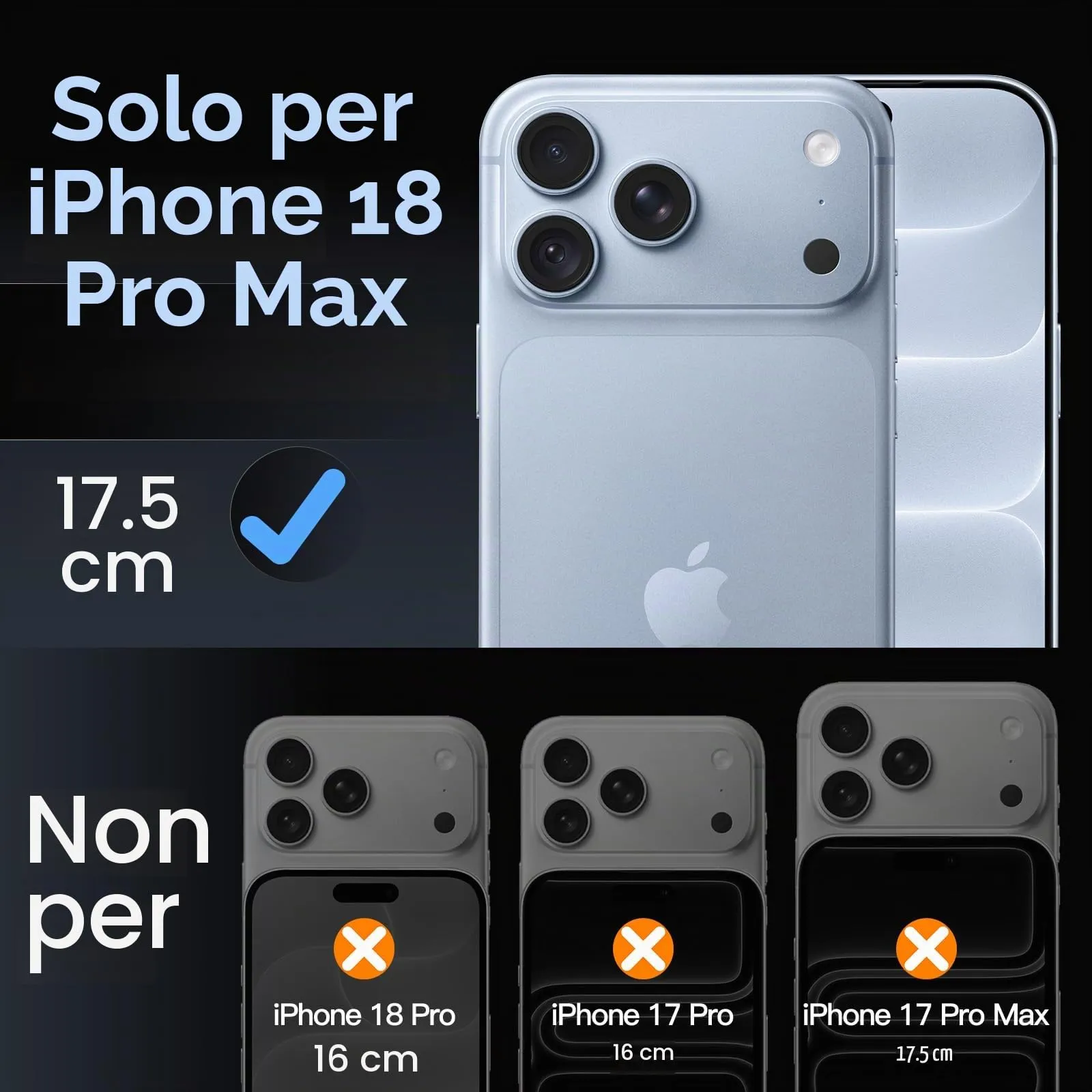 JETech Pellicola Protettiva Fotocamera per iPhone 18 Pro Max, Ghiacciaio - immagine 2