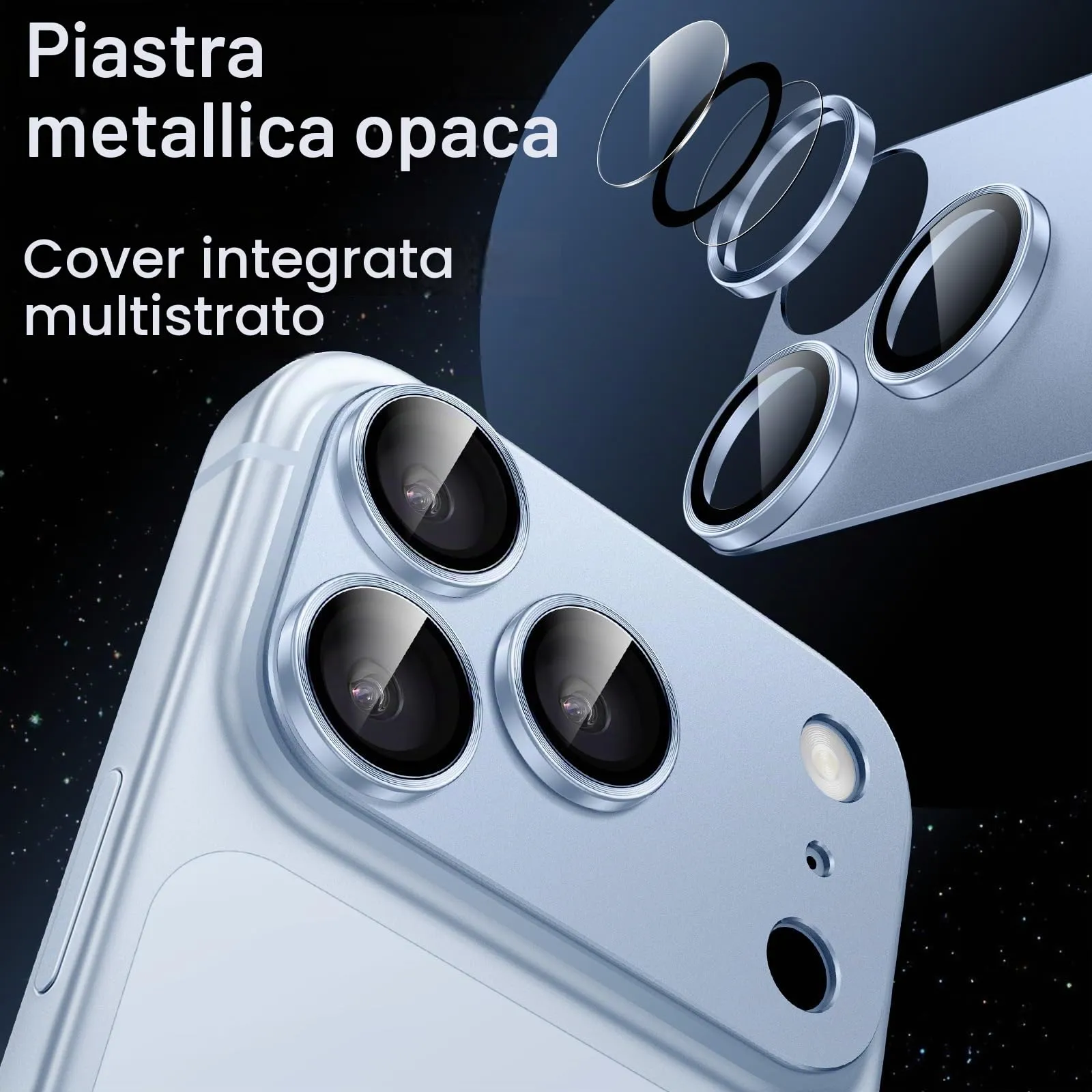JETech Pellicola Protettiva Fotocamera per iPhone 18 Pro Max, Ghiacciaio - immagine 3