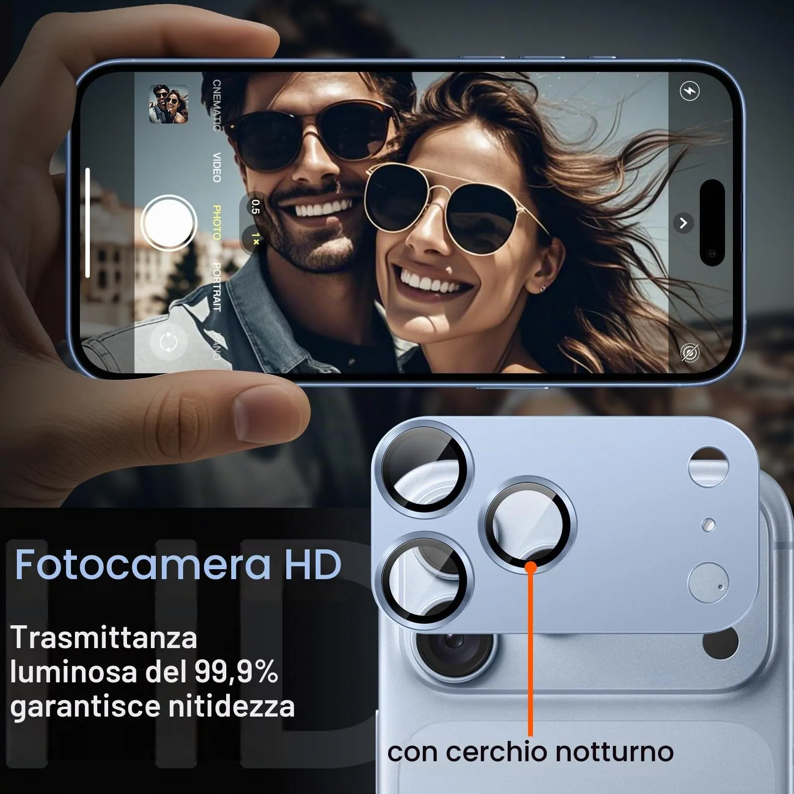 JETech Pellicola Protettiva Fotocamera per iPhone 18 Pro Max, Ghiacciaio - immagine 6