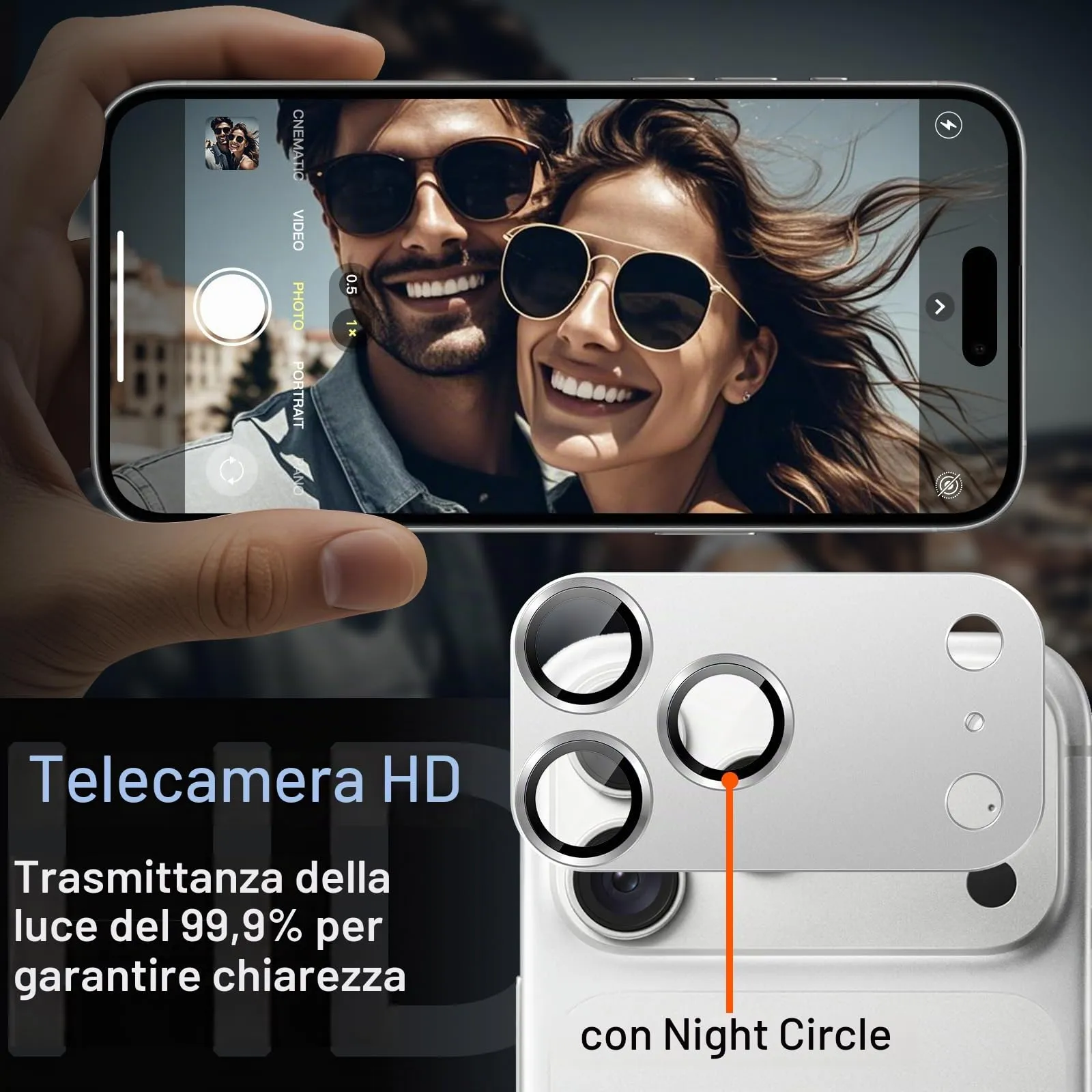 JETech Pellicola Protettiva Fotocamera per iPhone 18 Pro Max, Argento - immagine 6