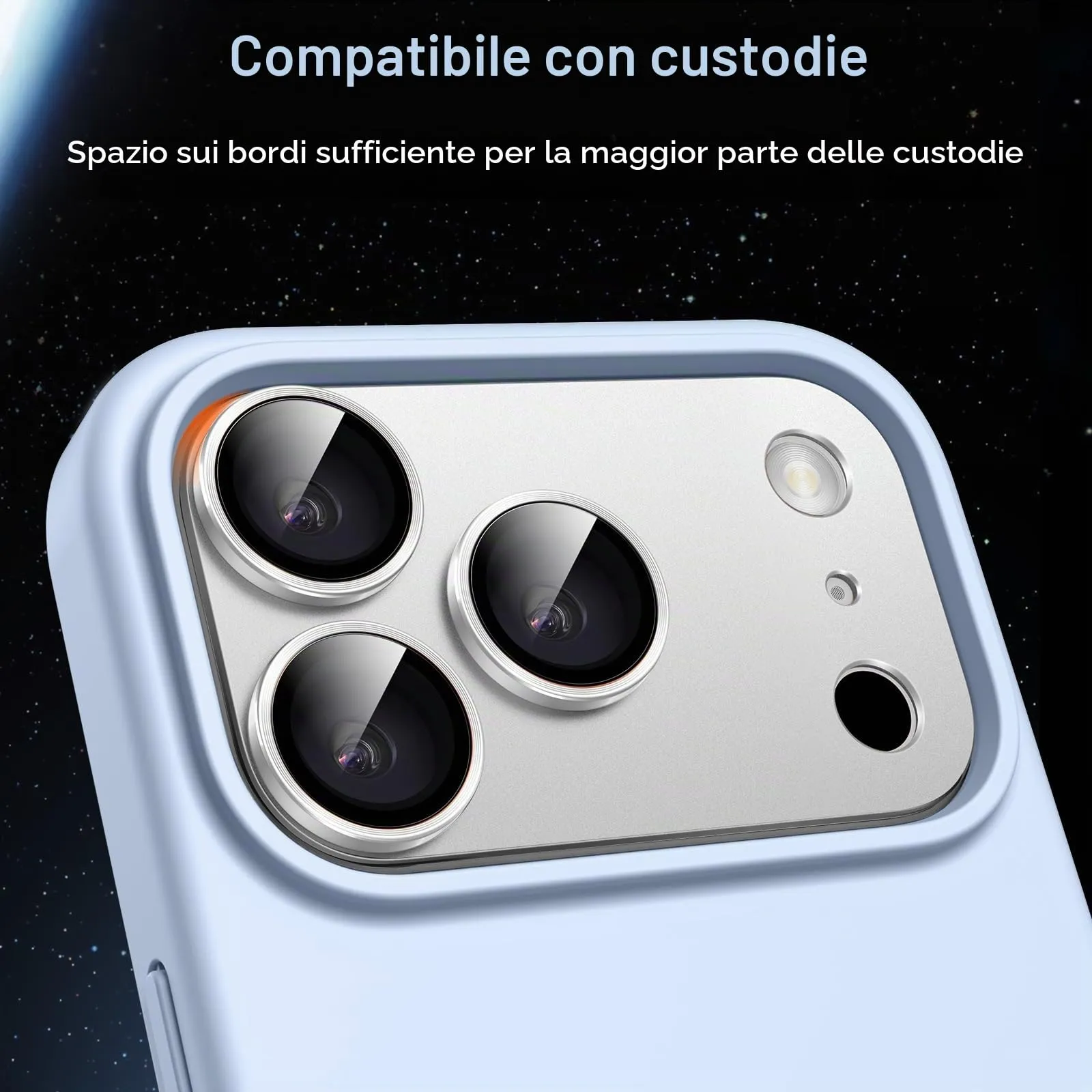 JETech Pellicola Protettiva Fotocamera per iPhone 18 Pro Max, Argento - immagine 7