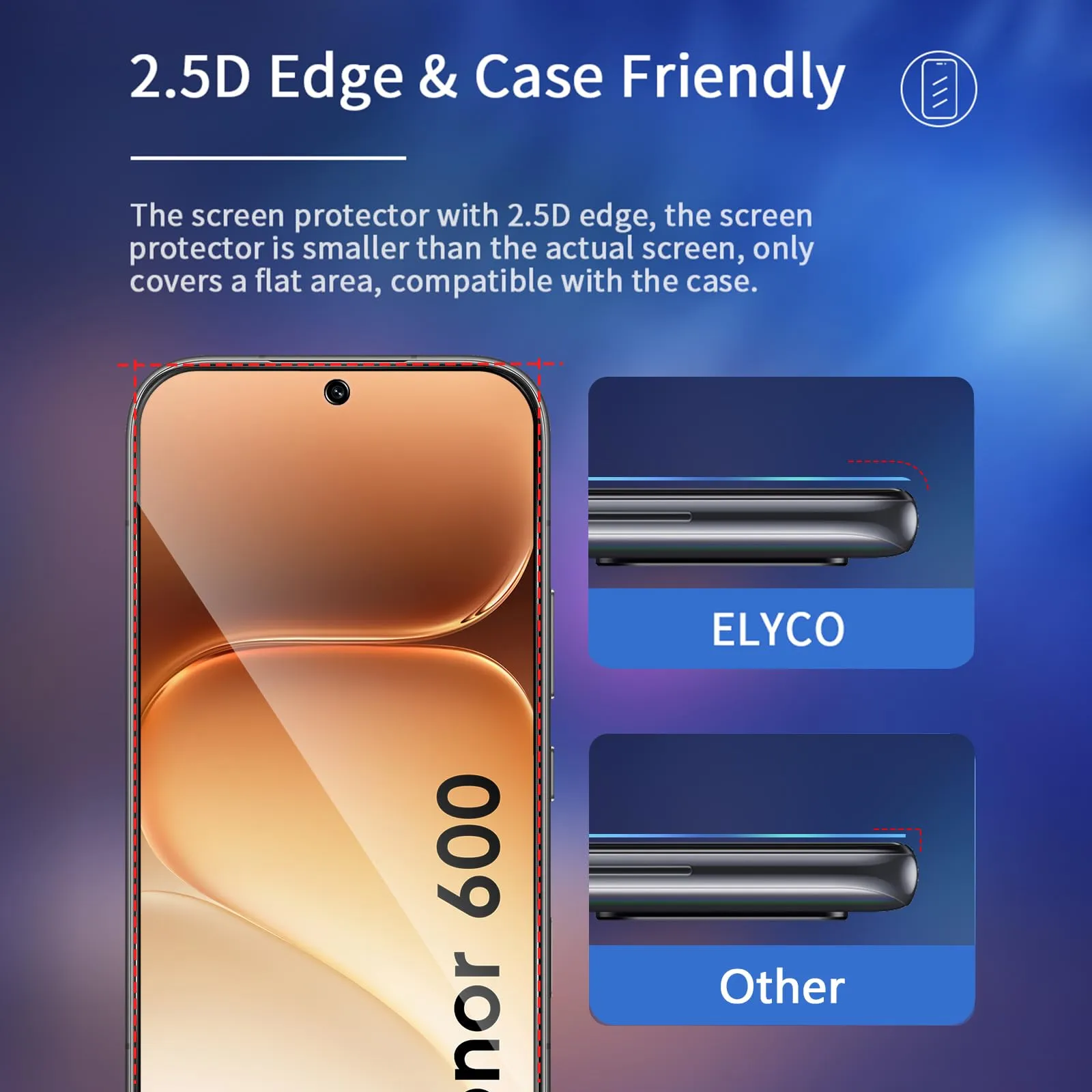 ELYCO Vetro Temperato Privacy per Honor 600, 2 Pezzi - immagine 7