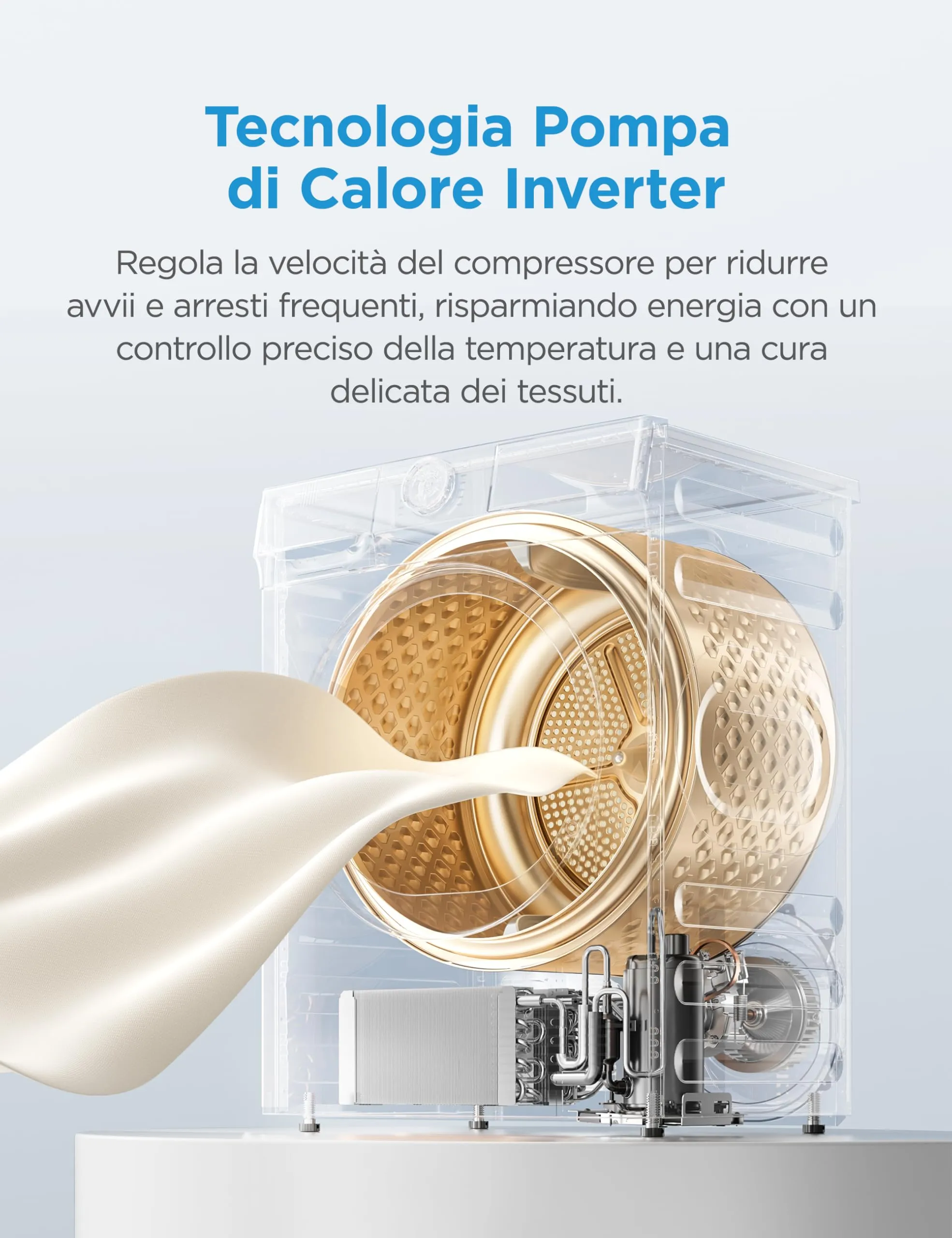 Midea Serie V5 Asciugatrice Pompa di Calore 9 kg MDV5EH90WBC - immagine 4