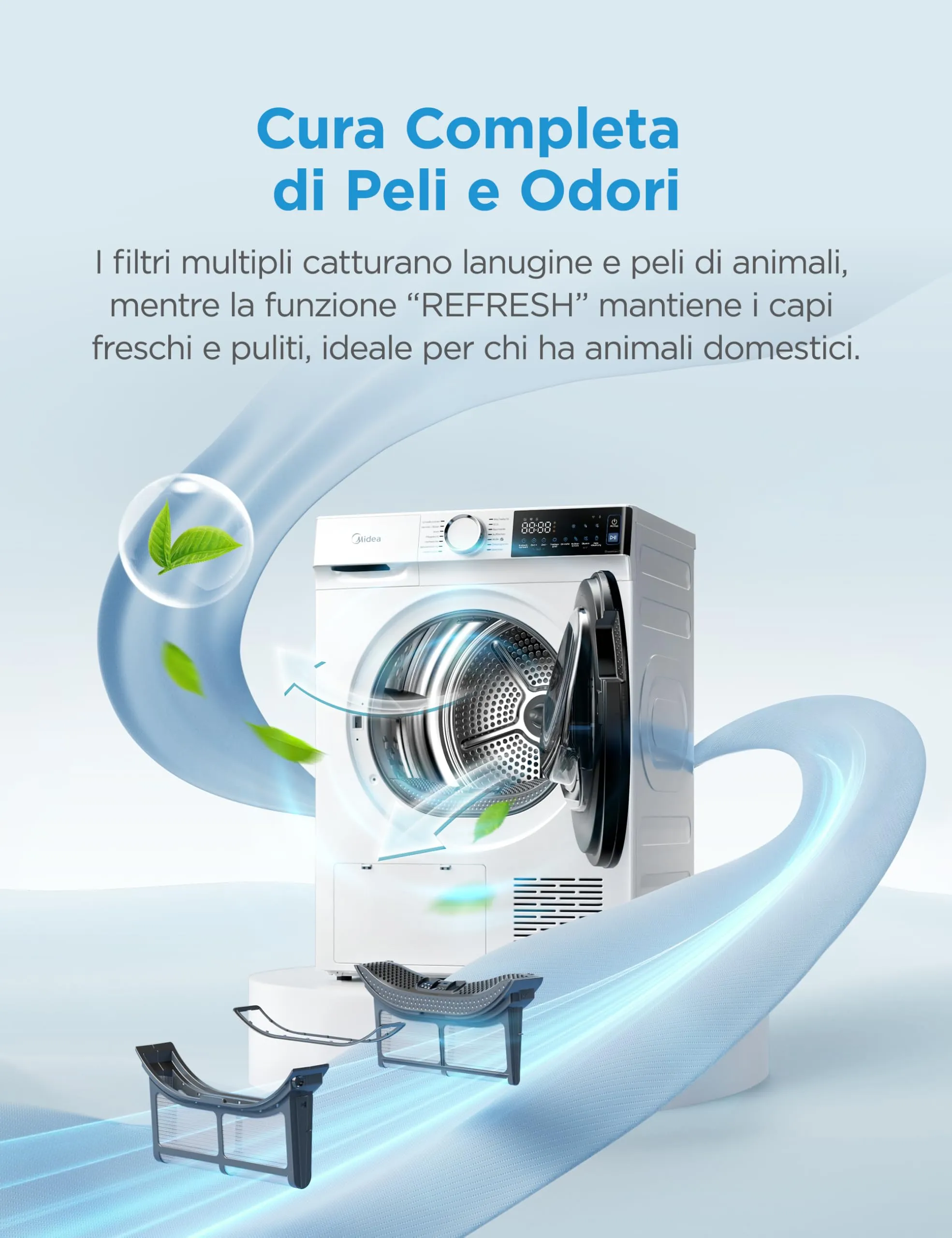 Midea Serie V5 Asciugatrice Pompa di Calore 9 kg MDV5EH90WBC - immagine 8