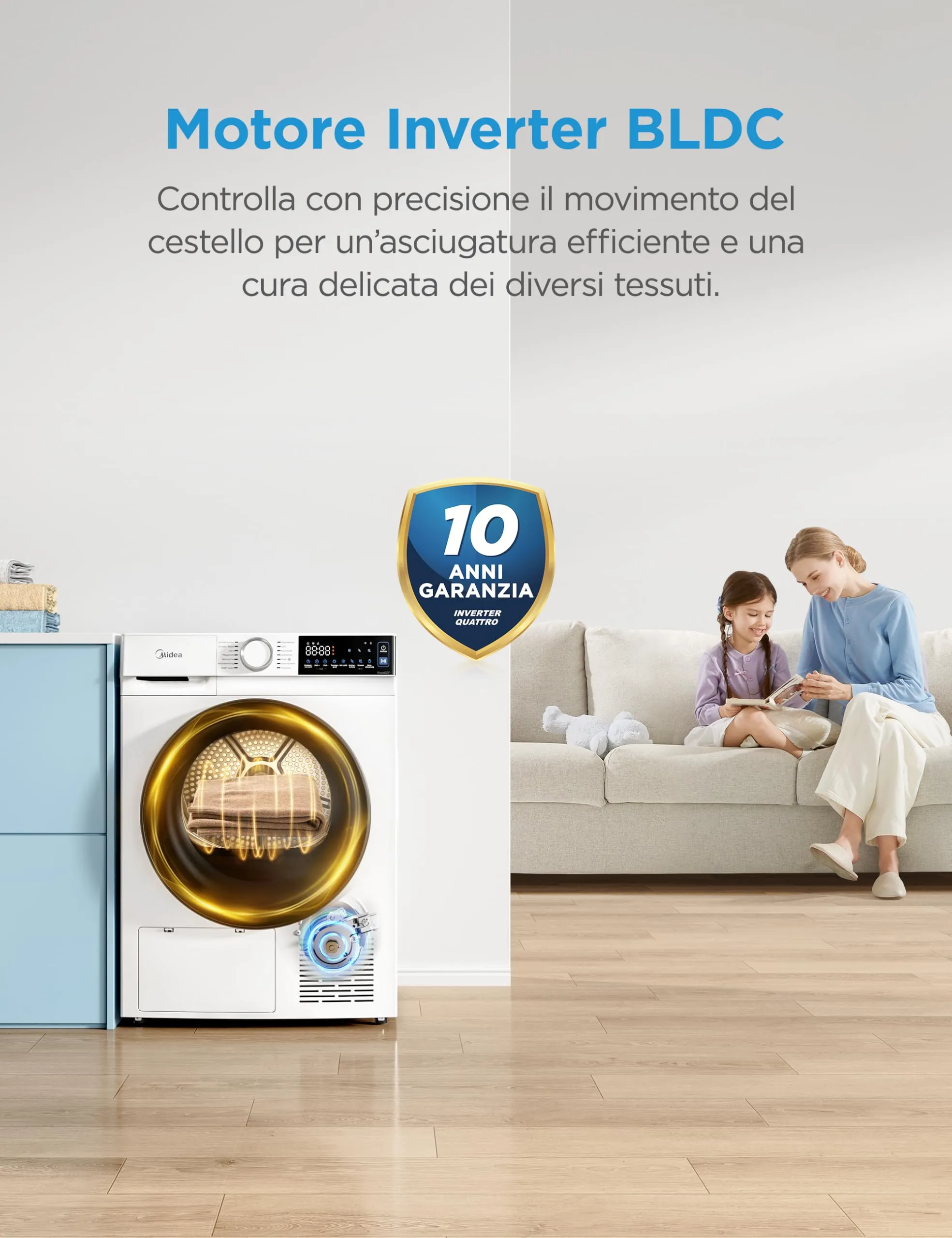Midea Serie V5 Asciugatrice Pompa di Calore 9 kg MDV5EH90WBC - immagine 9