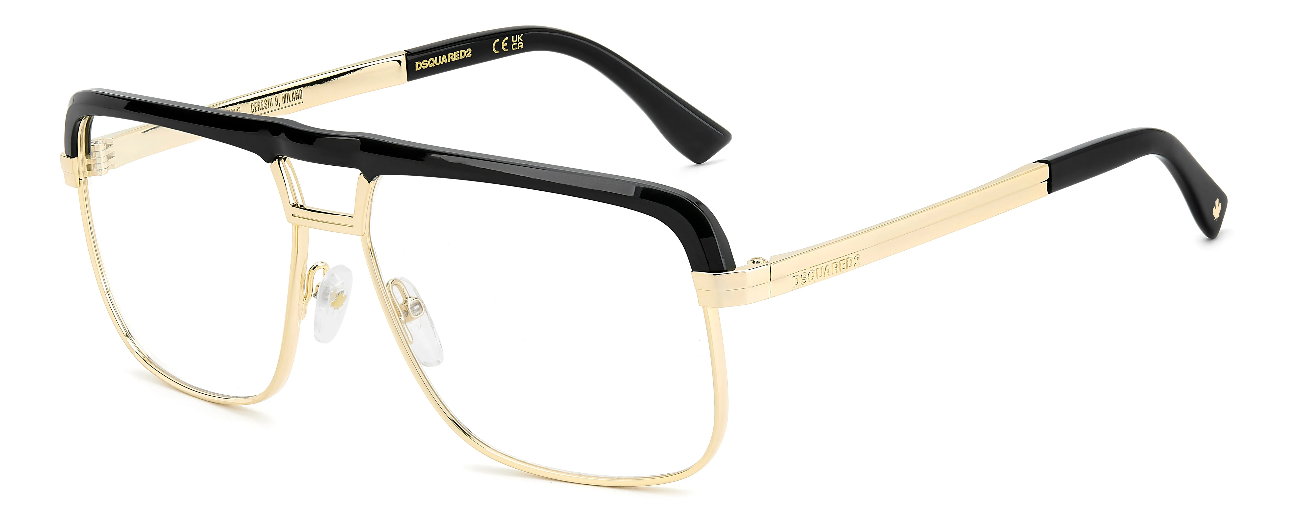 Dsquared2 D2 0215 Black Gold 60/15/139.8 Men's Frames - immagine 1