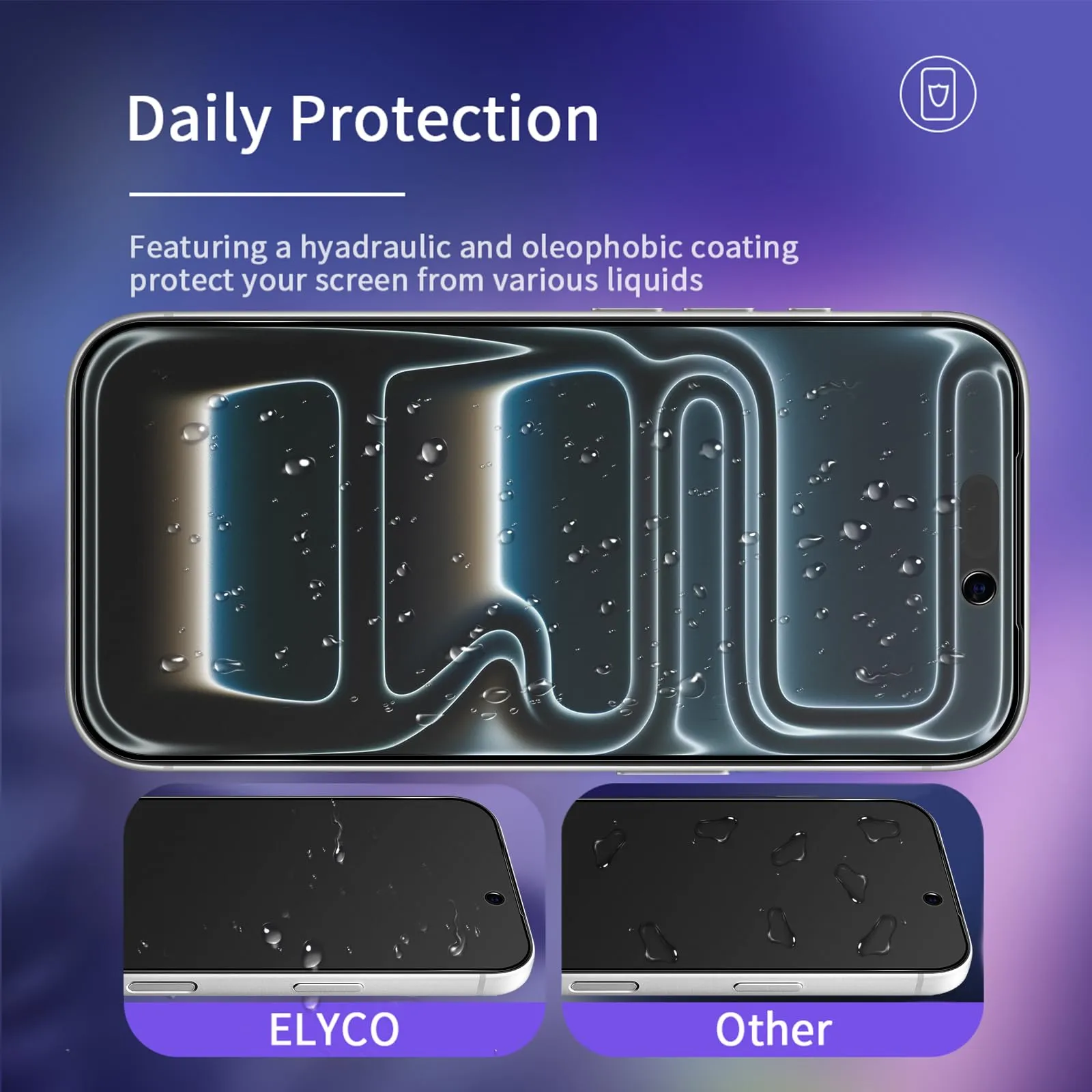ELYCO Vetro Temperato Privacy Opaco per iPhone 17, 2 Pezzi - immagine 4