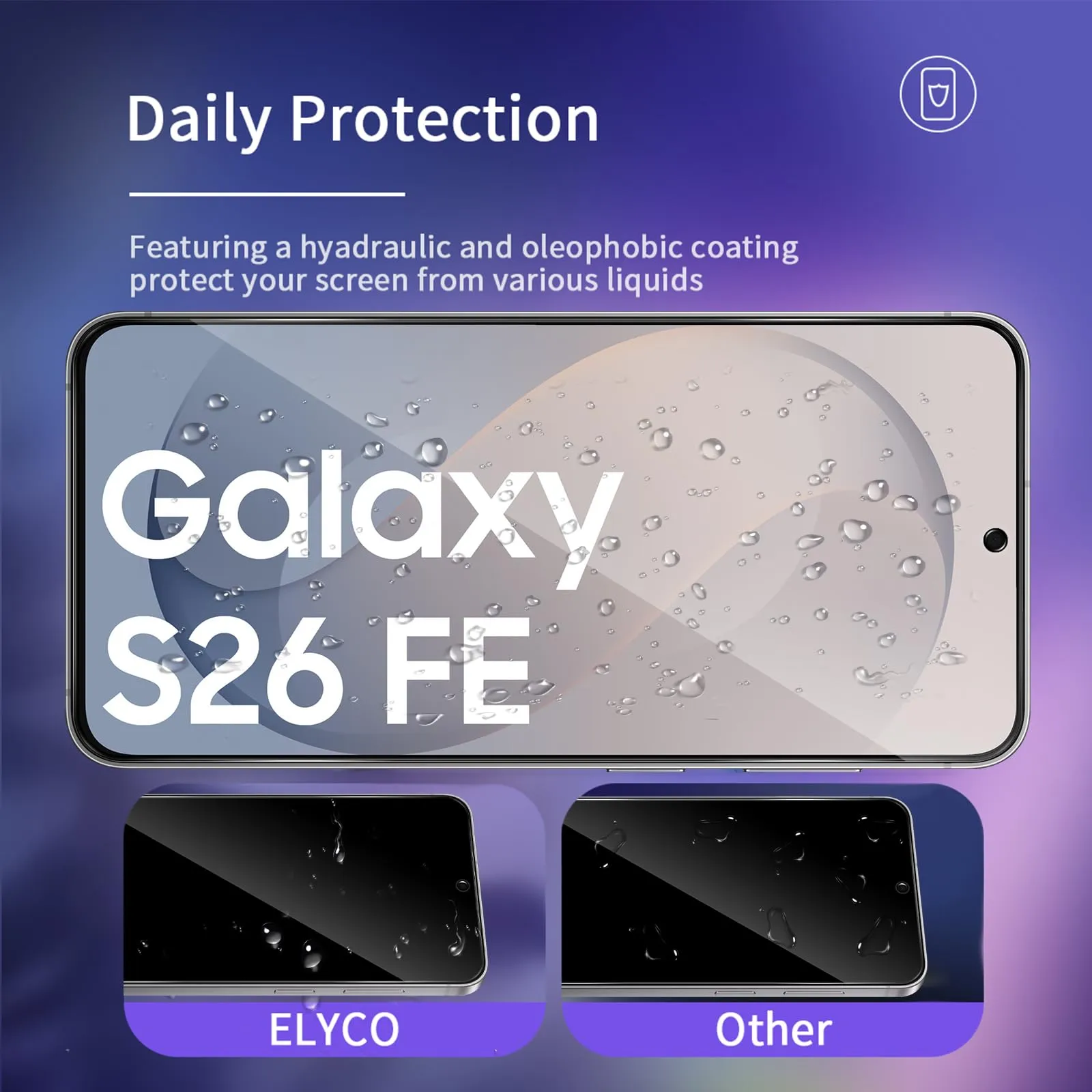 ELYCO Vetro Temperato Privacy per Samsung Galaxy S26 FE, 2 Pezzi - immagine 4