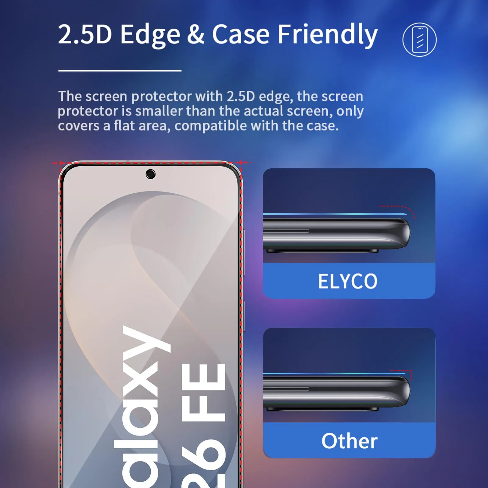 ELYCO Vetro Temperato Privacy per Samsung Galaxy S26 FE, 2 Pezzi - immagine 7