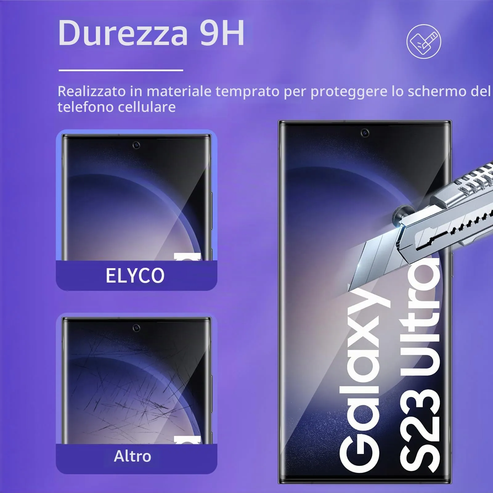ELYCO Vetro Temperato Privacy per Samsung Galaxy S23 Ultra, 2 Pezzi - immagine 5