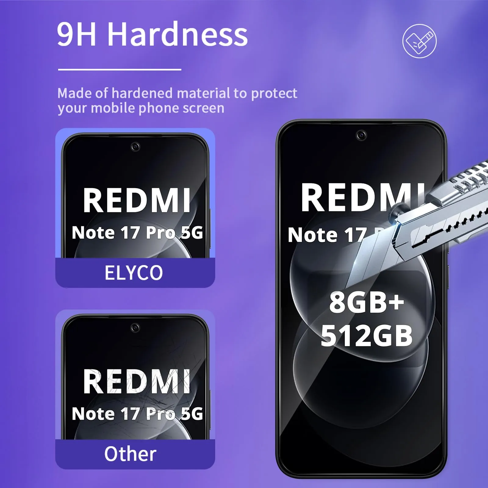 ELYCO Vetro Temperato Privacy per Xiaomi Redmi Note 17 Pro / 17 Pro Max 5G - immagine 5