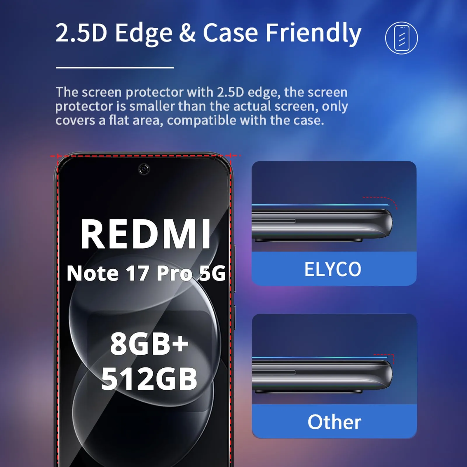 ELYCO Vetro Temperato Privacy per Xiaomi Redmi Note 17 Pro / 17 Pro Max 5G - immagine 7