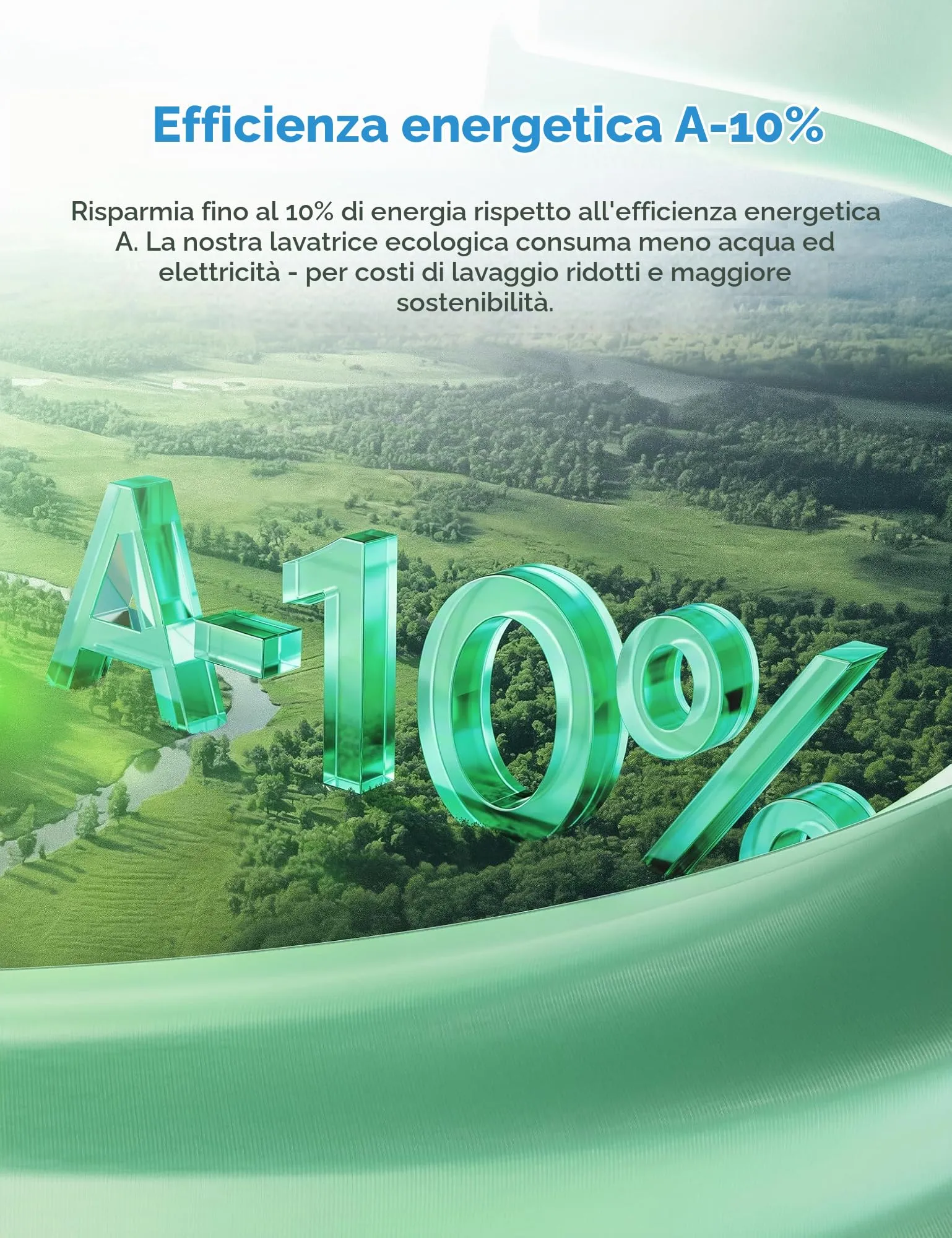Midea Lavasciuga 10/7 kg Classe A-10%/D 1400 Giri Turbo Wash Controllo App MFV5ED100WBA10 - immagine 4