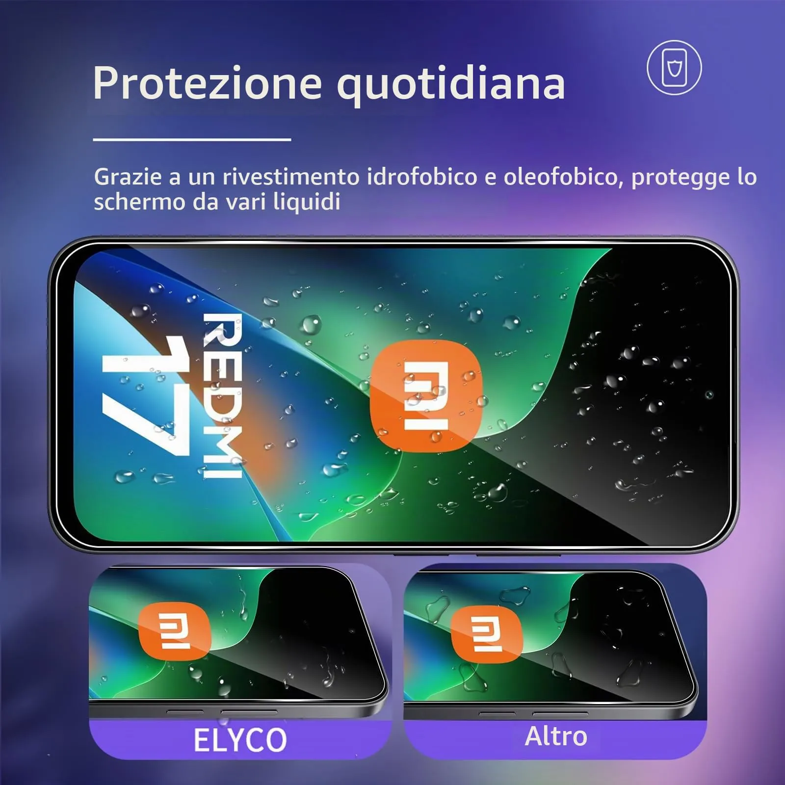 ELYCO Vetro Temperato per Xiaomi Redmi 17 4G/5G, 2+2 Pezzi - immagine 2