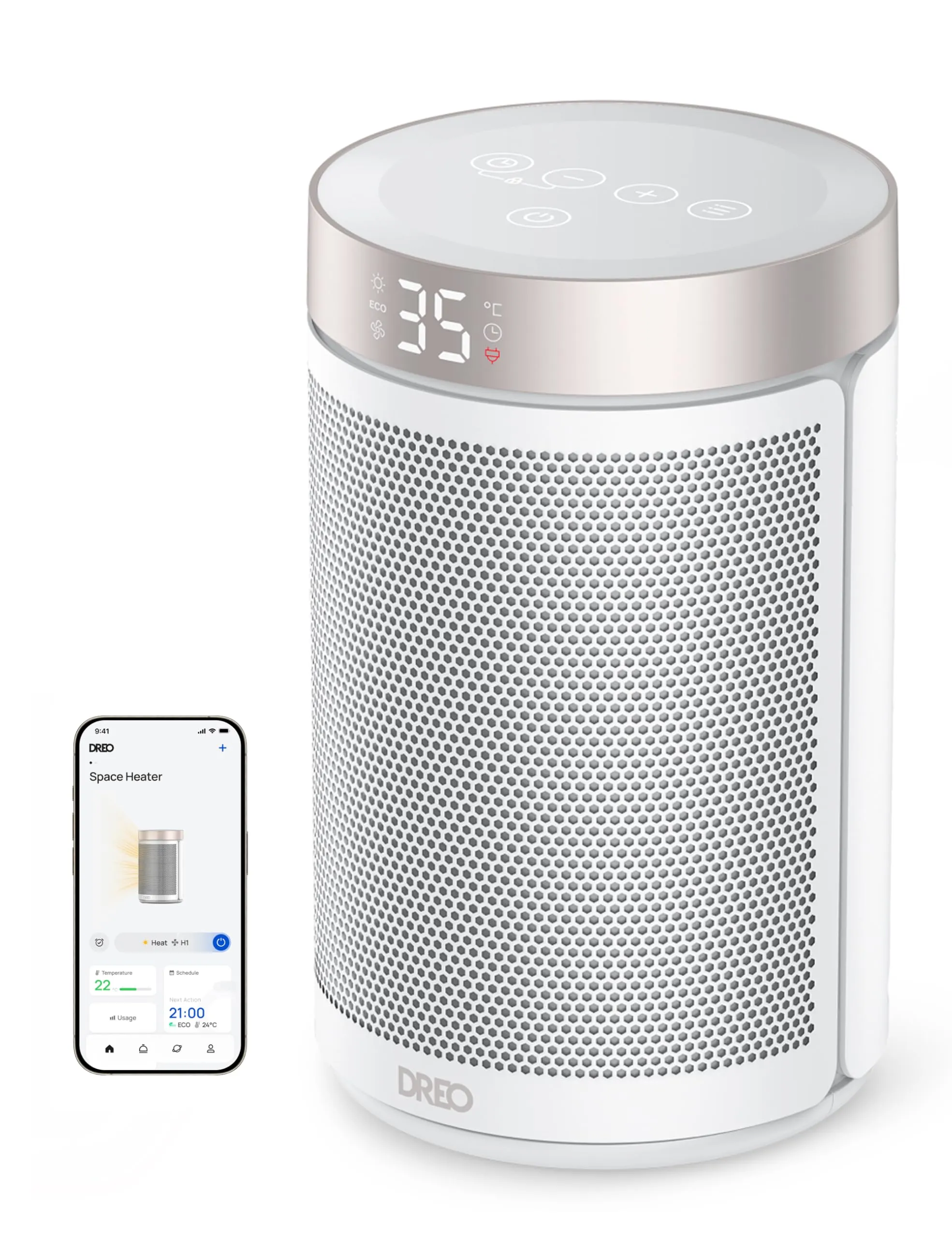DREO Termoventilatore 1500W, 34 dB, DR-HSH026S - immagine 1