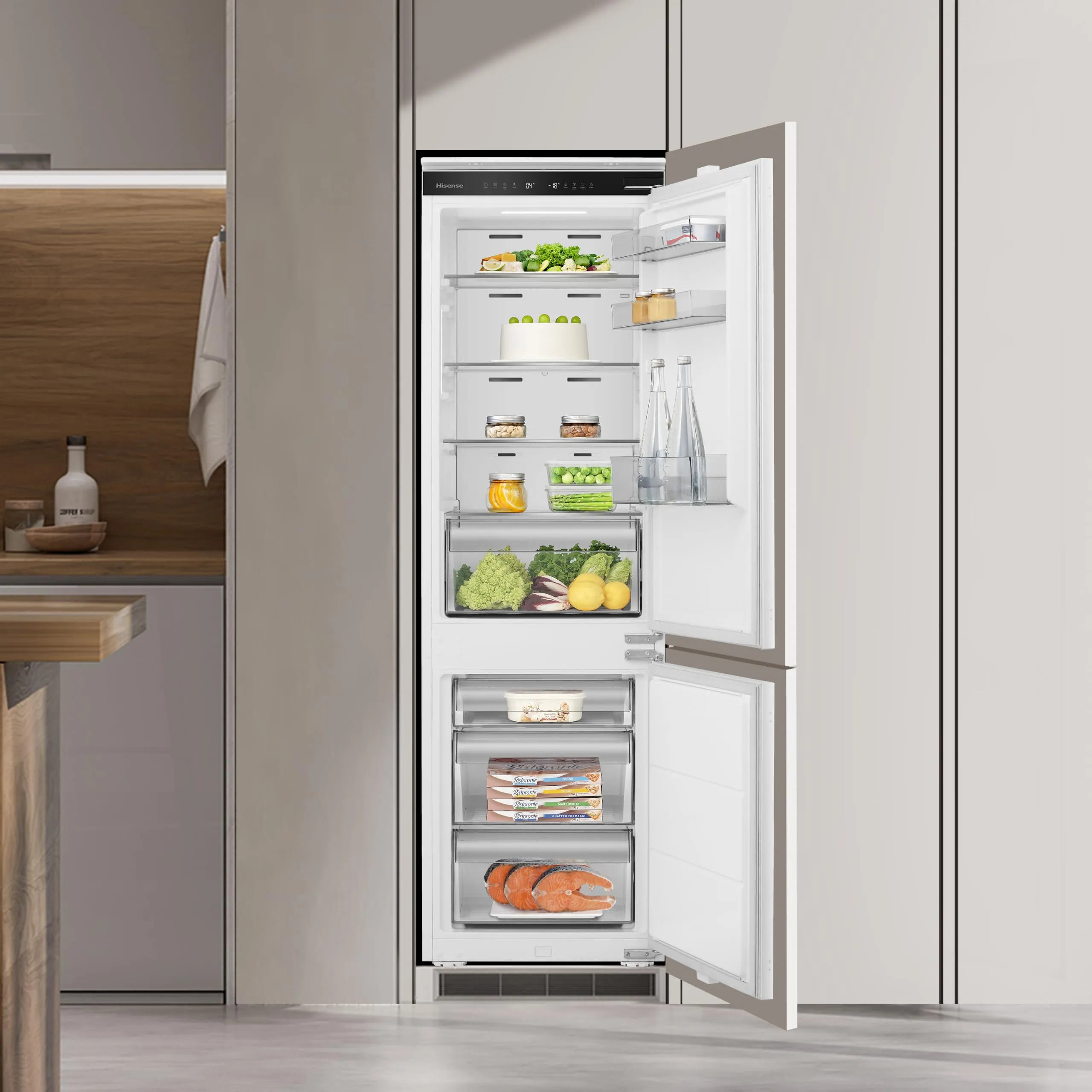 Hisense RB3B250NEWE1 Frigorifero Combinato da Incasso 252 Litri, Total No Frost, Bianco - immagine 10