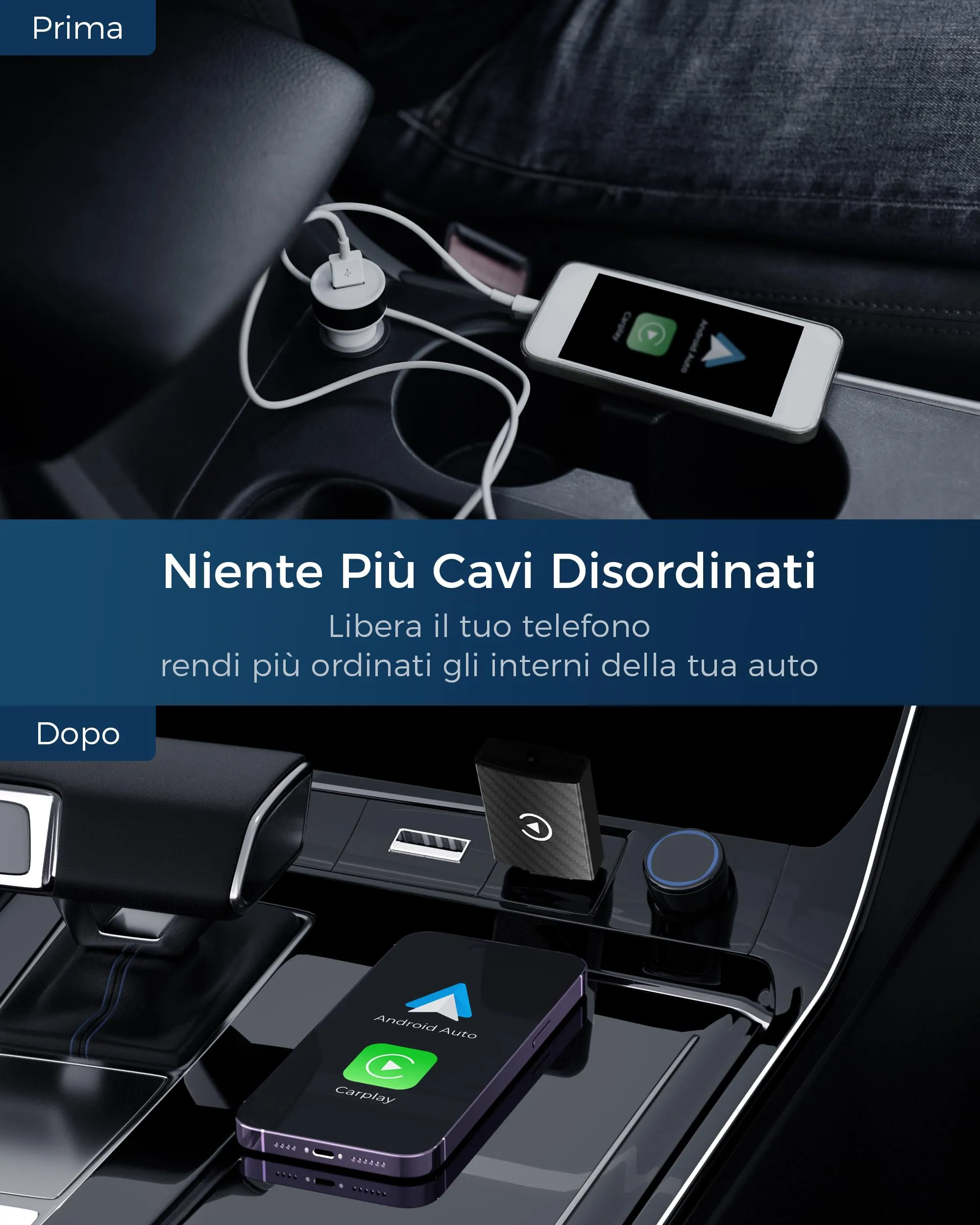 WityEye Adattatore CarPlay e Android Auto Wireless 2 in 1 - immagine 7