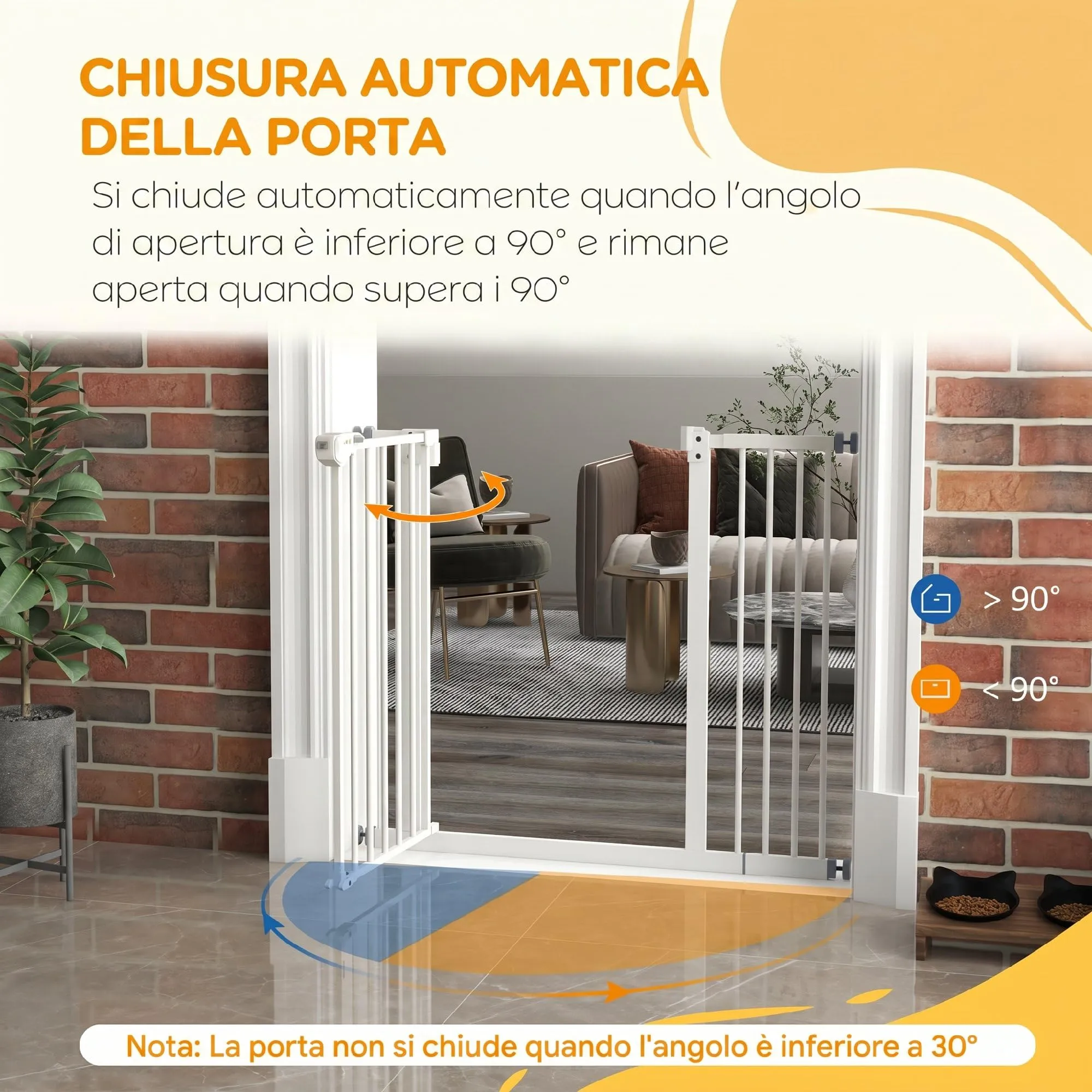 PawHut Cancellino per Cani Larghezza Regolabile 74-94 cm, Bianco - immagine 5