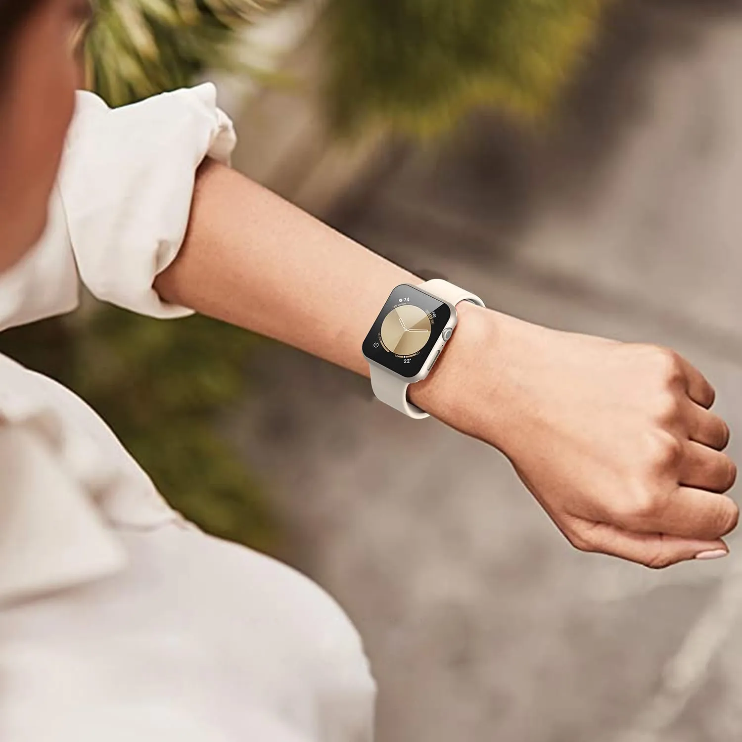 Misxi Cover in Vetro Temperato e PC per Apple Watch SE3/SE2/SE/Serie 6/5/4 40mm, 2 Pezzi (1 Luce Stellare + 1 Trasparente) - immagine 7
