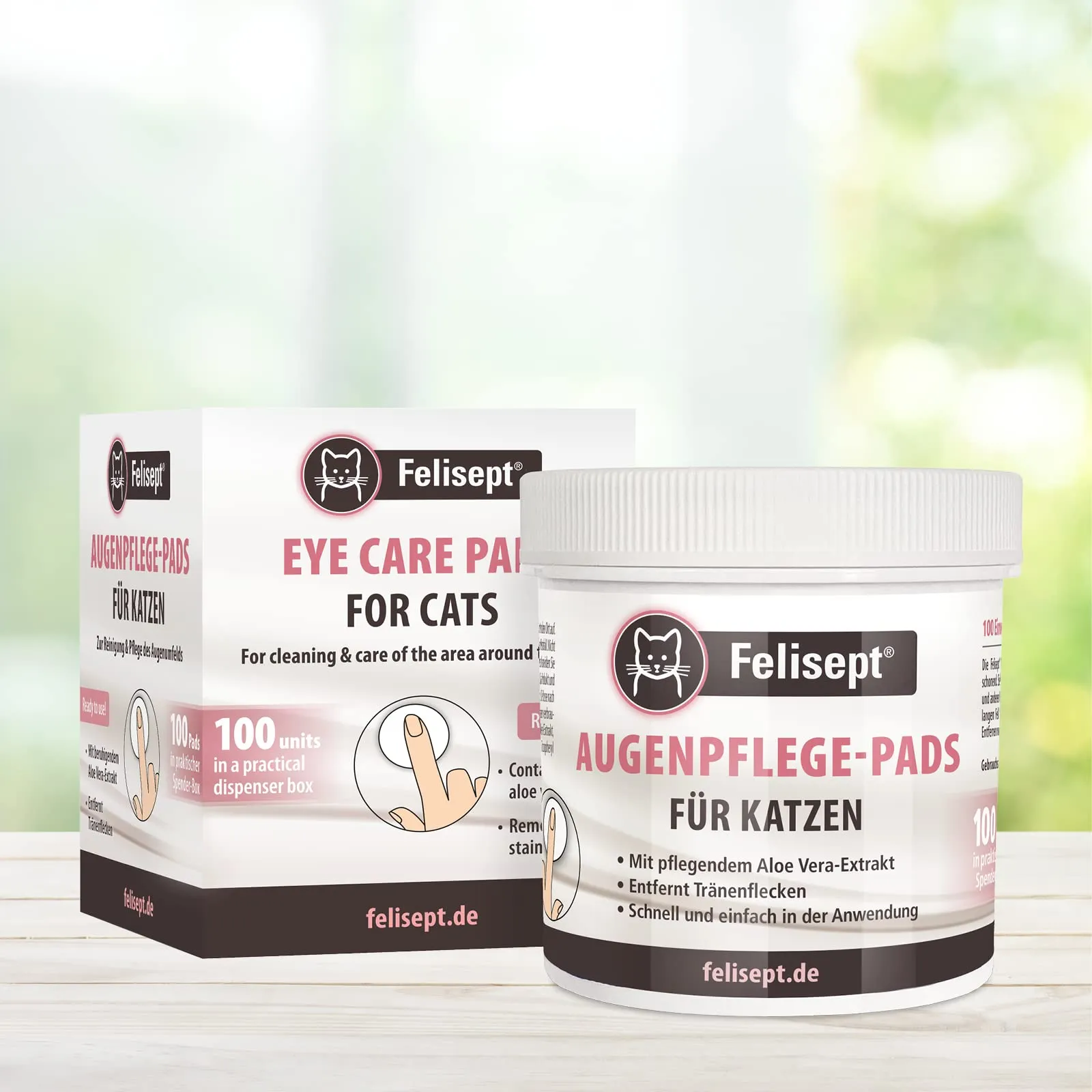 Felisept Dischetti per la cura degli occhi per gatti con Aloe Vera, 100 pezzi - immagine 6
