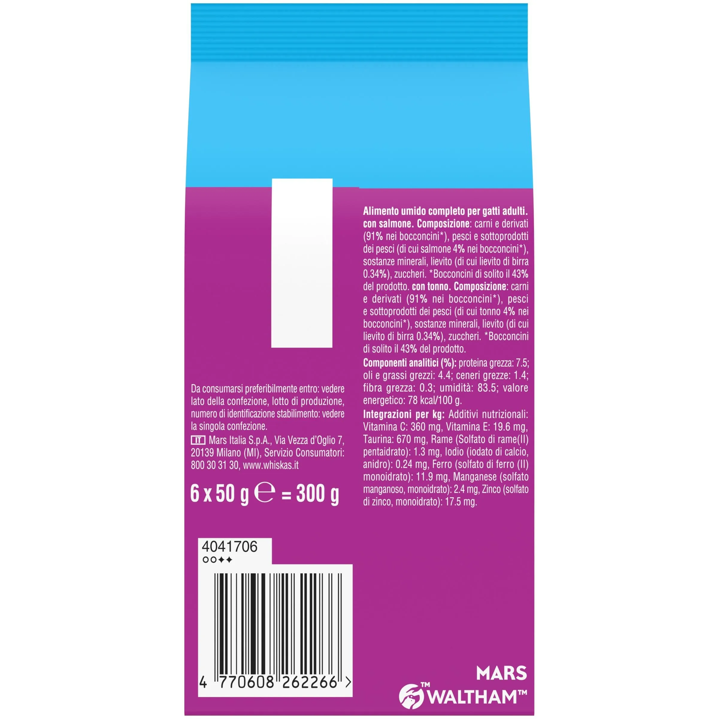 Whiskas Pranzetti Selezione di Pesce Adulto 1+, Cibo Umido per Gatto, 72 x 50g - immagine 3