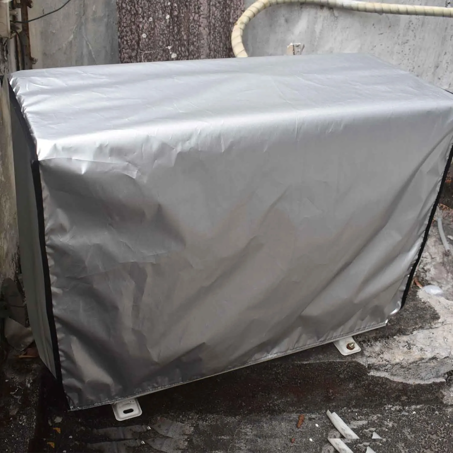 Jeffica Copri Condizionatore da Esterno in Tessuto Oxford Argentato, Impermeabile e Antipolvere, 80 * 30 * 57cm - immagine 4