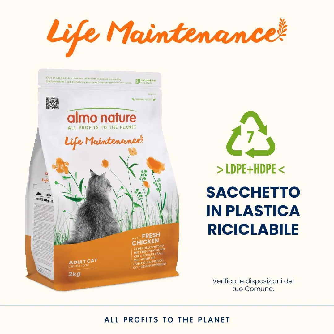 Almo Nature Life Maintenance Crocchette per Gatti Adulti con Pollo Fresco, 2kg - immagine 4