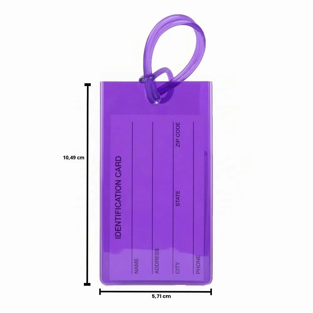 TravelMore Etichette per Bagagli in PVC, Confezione da 7, Viola - immagine 2