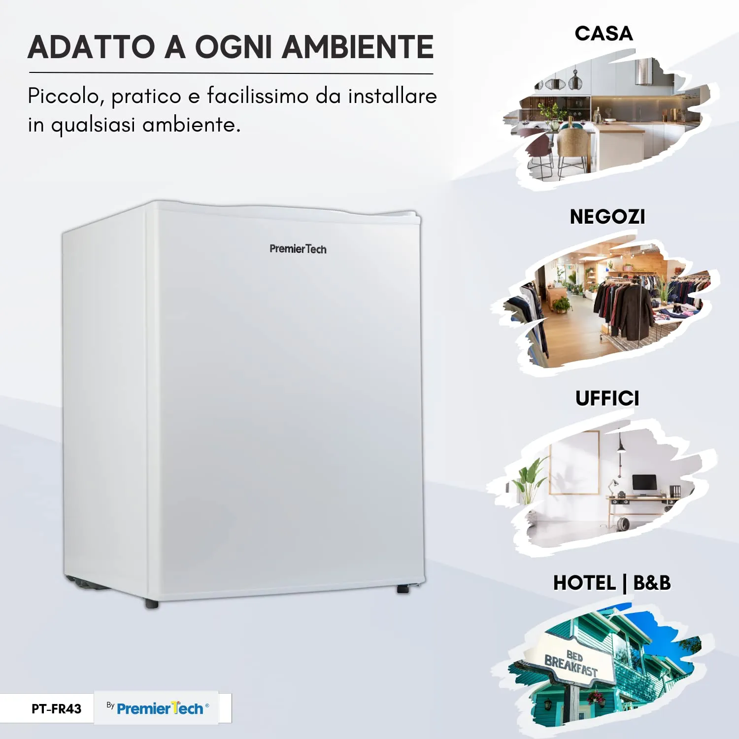 PremierTech Mini Congelatore da Tavolo 42 Litri Bianco PT-FR43 - immagine 2