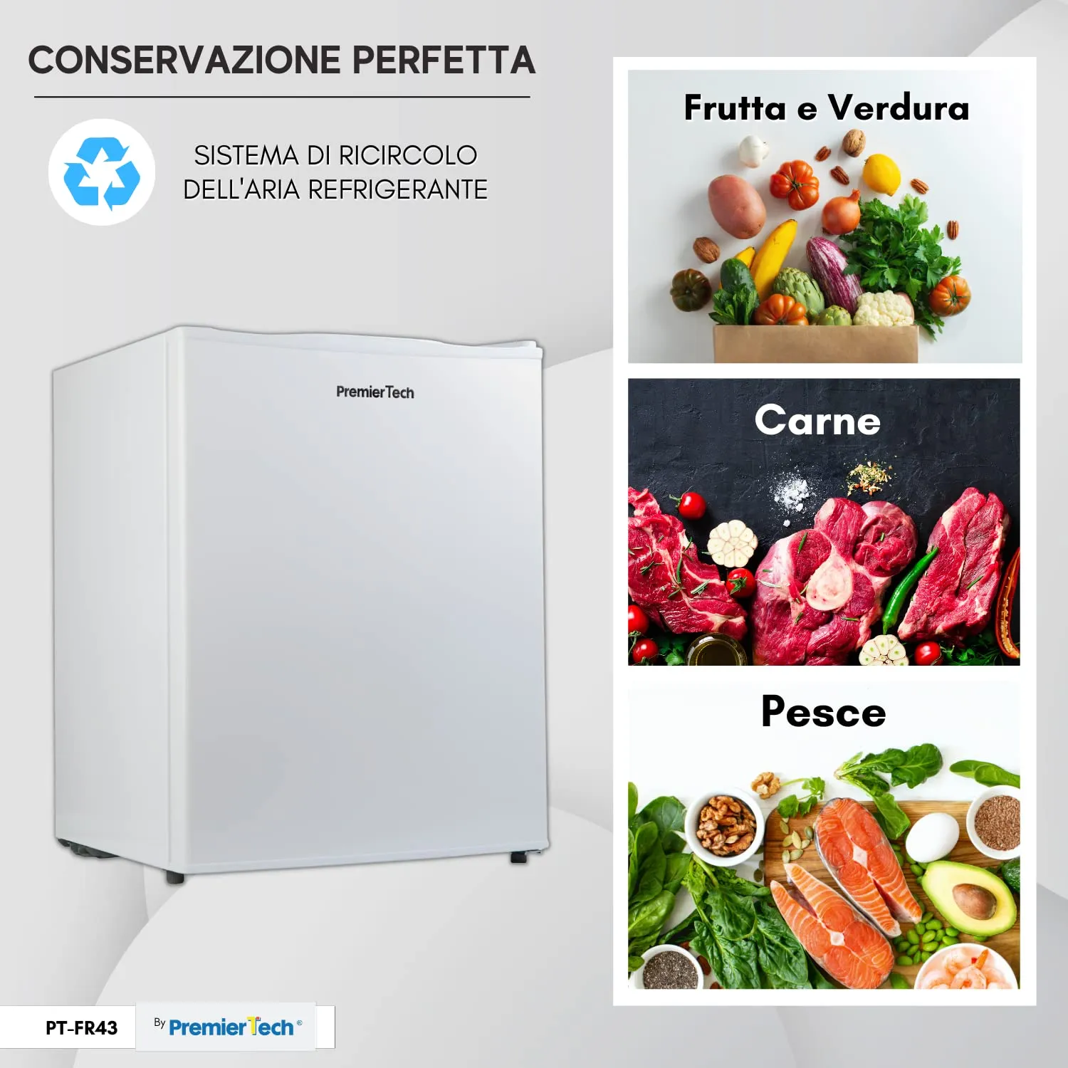 PremierTech Mini Congelatore da Tavolo 42 Litri Bianco PT-FR43 - immagine 3