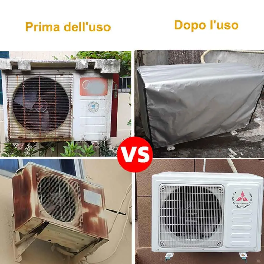 Jeffica Copri Condizionatore da Esterno in Tessuto Oxford Argentato, Impermeabile e Antipolvere, 105 x 40 x 75 cm - immagine 2