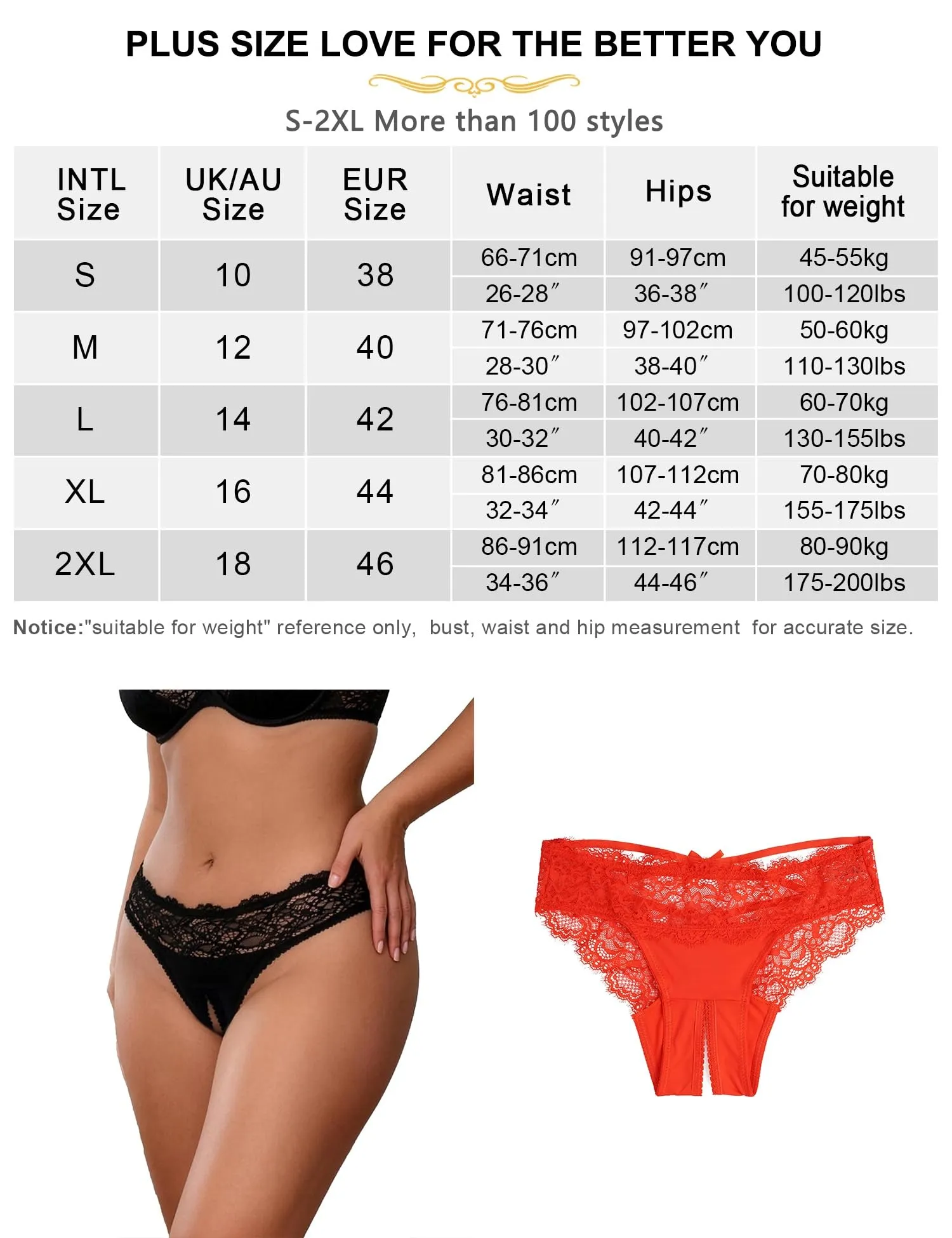 comeondear Perizoma Aperta Donna in Pizzo, Rosso, XL - immagine 6